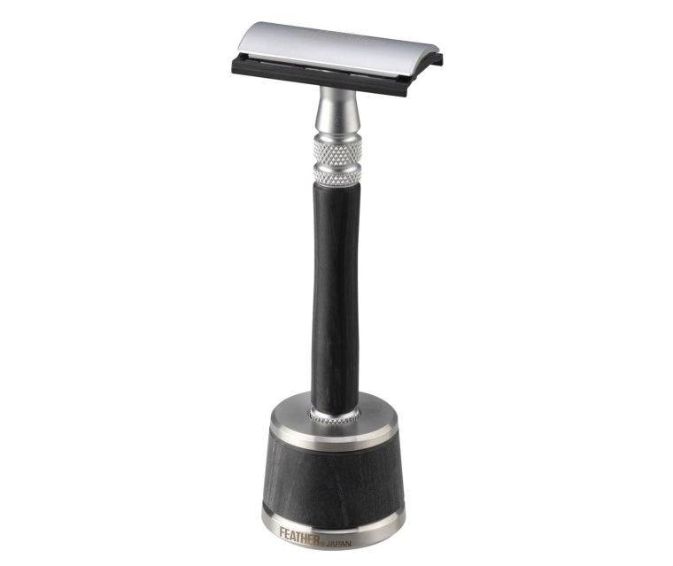 Wood Handle Stainless Double Edge Razor with Stainless Steel Stand