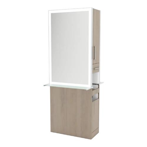 Glo Single Operator Styling Station with Pull-out Appliance Holder
