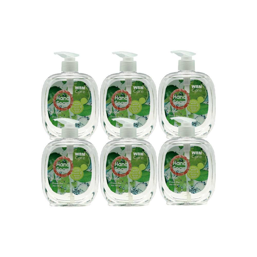 WBM Care Liquid Hand Soap, Lemon & Green Tea Extracts - 6 Pack