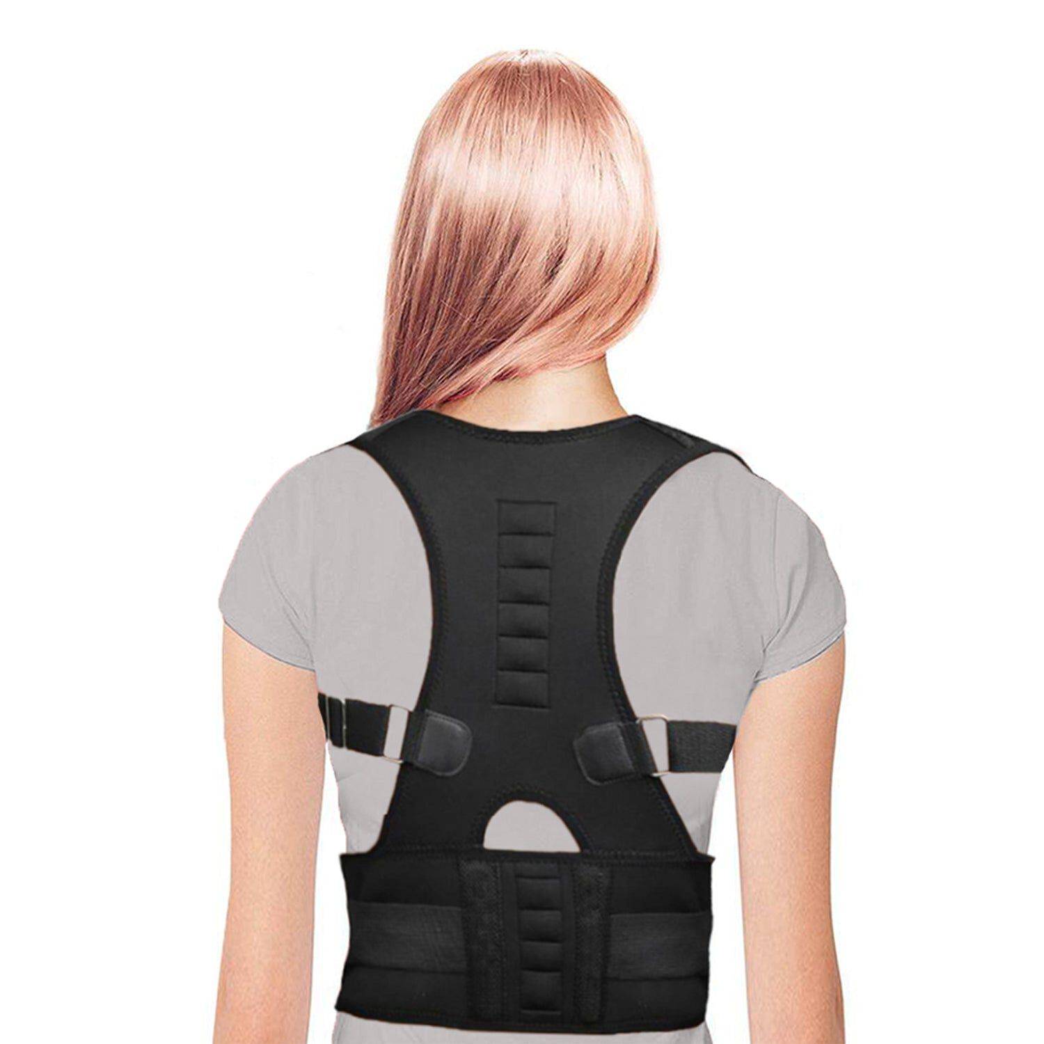 Back Pain Support Adjustable Posture Corrector - Black