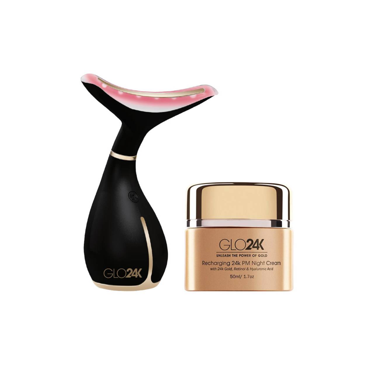 Neck & Face LED Beauty Massager + 24k Night  Cream