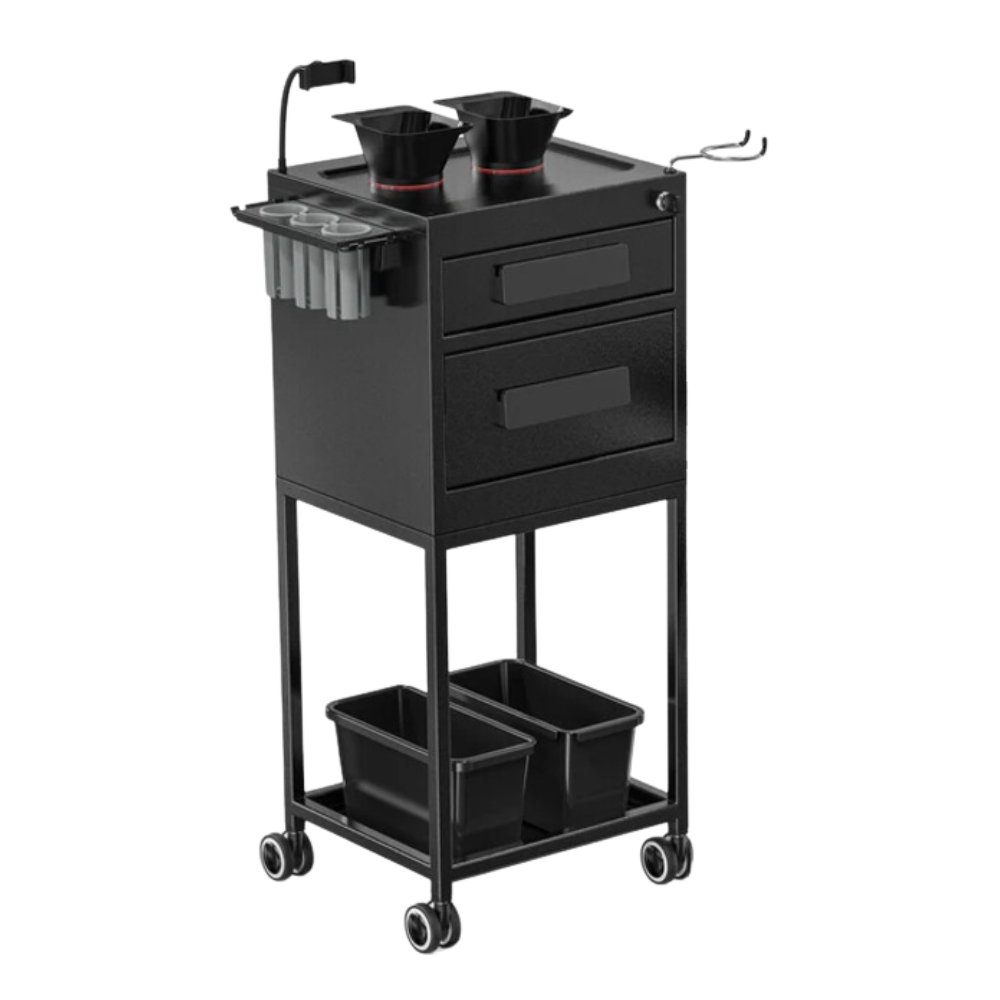 ST1901 Metal Rolling Salon Trolley Cart with 2 Magnetic Bowls