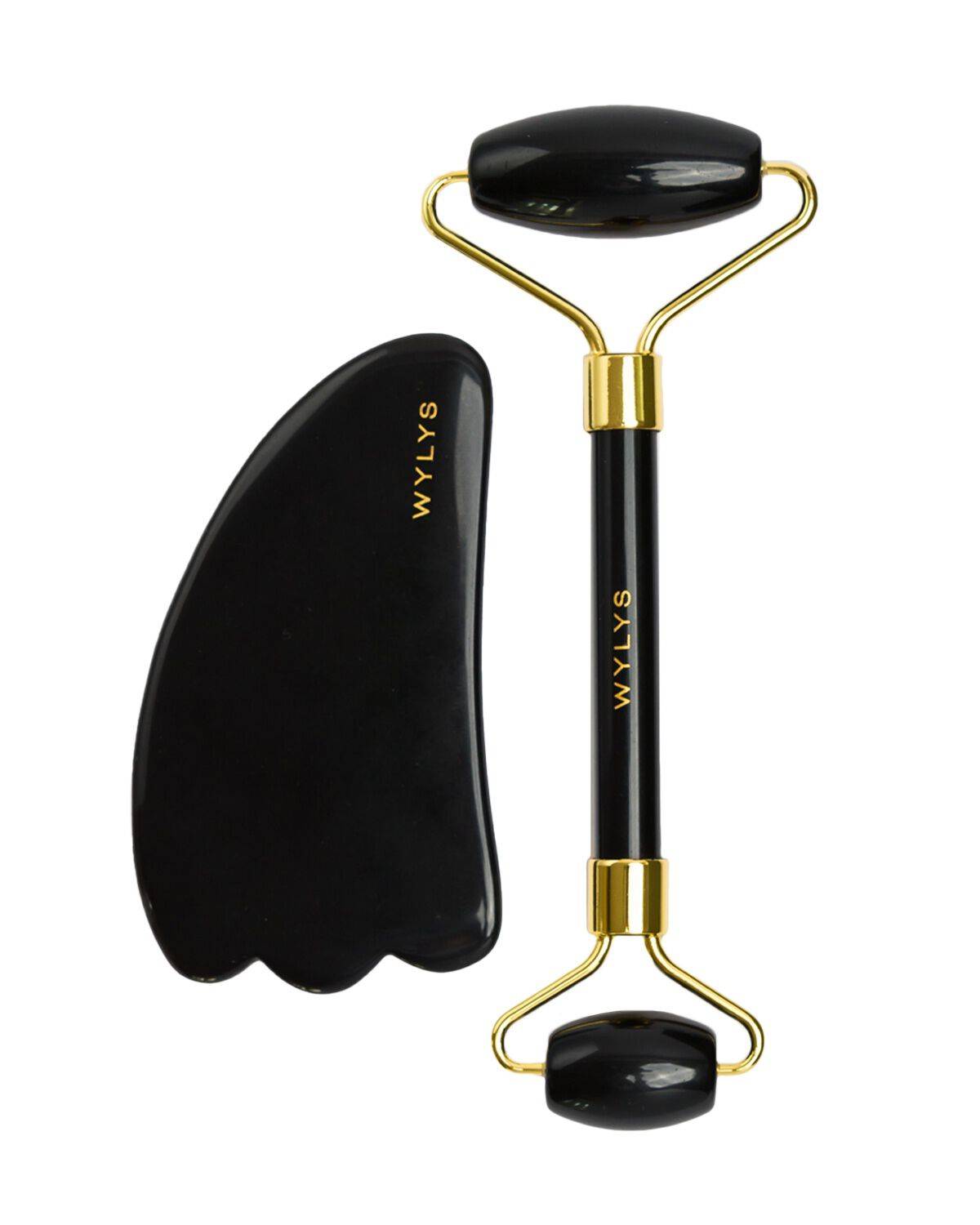 Black Obsidian Gua Sha + Face Roller Set
