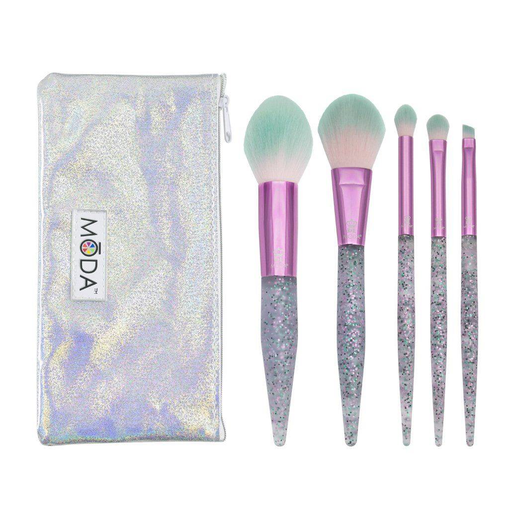 Glitter Bomb 6pc Pink Complete Makeup Brush Kit