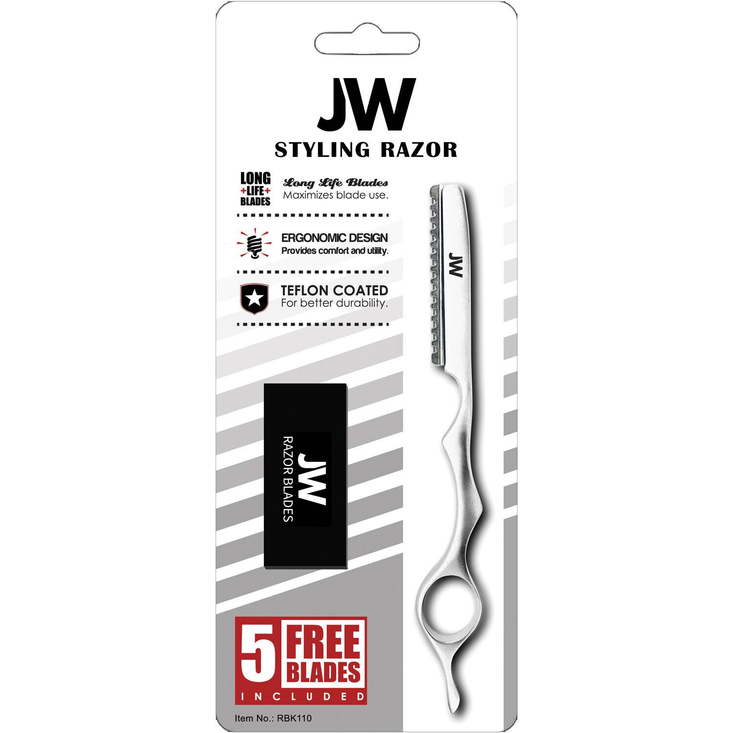 JW Razor & Blade Set (Styling Razor & 5 Extra Blades)