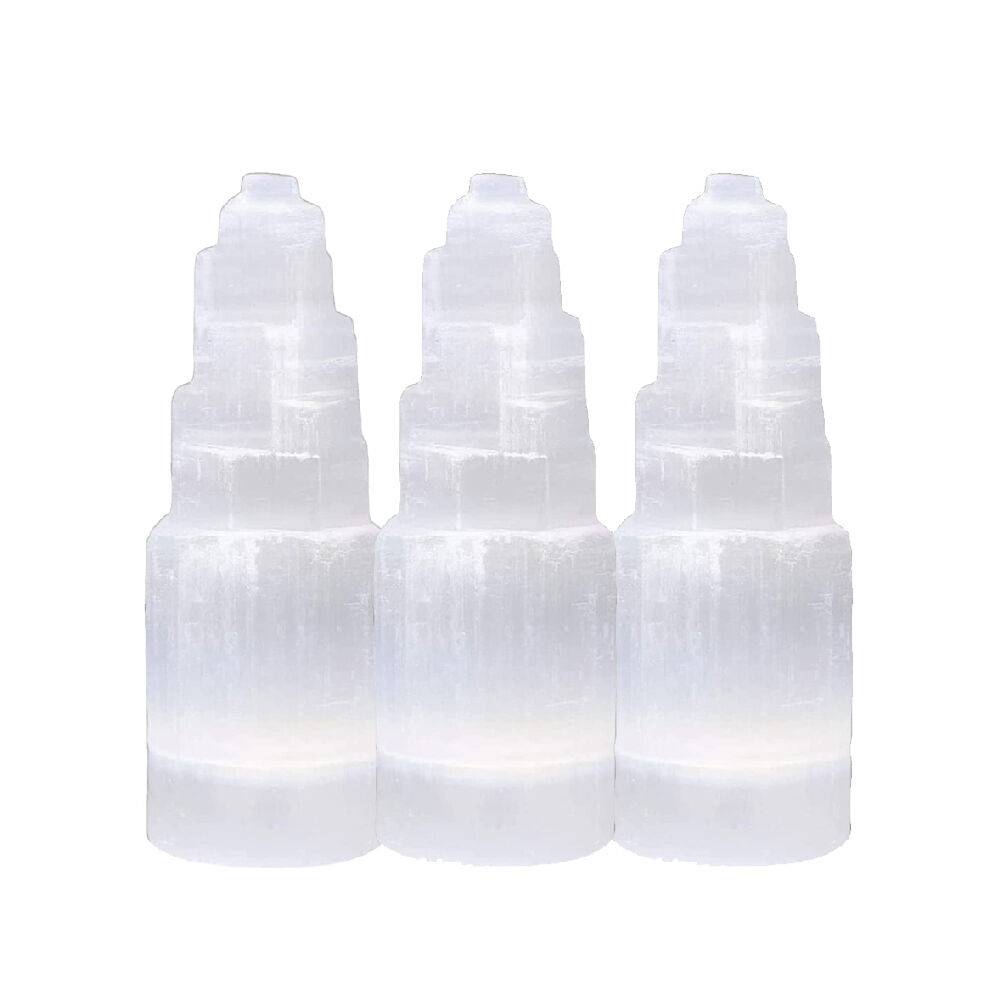 Himalayan Glow Selenite Skyscraper, Meditation stone, Pack of 3