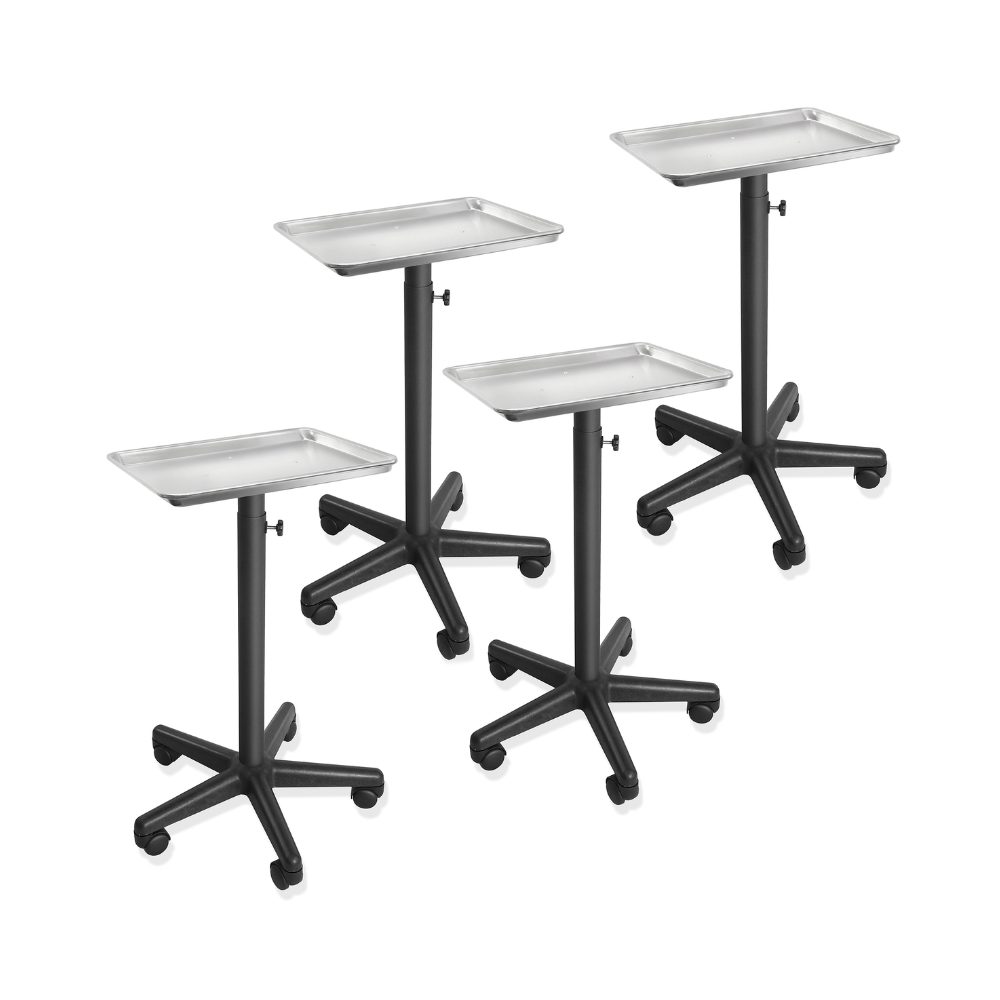 Professional Aluminum Salon Rolling Utility Tray Cart Medical Tattoo