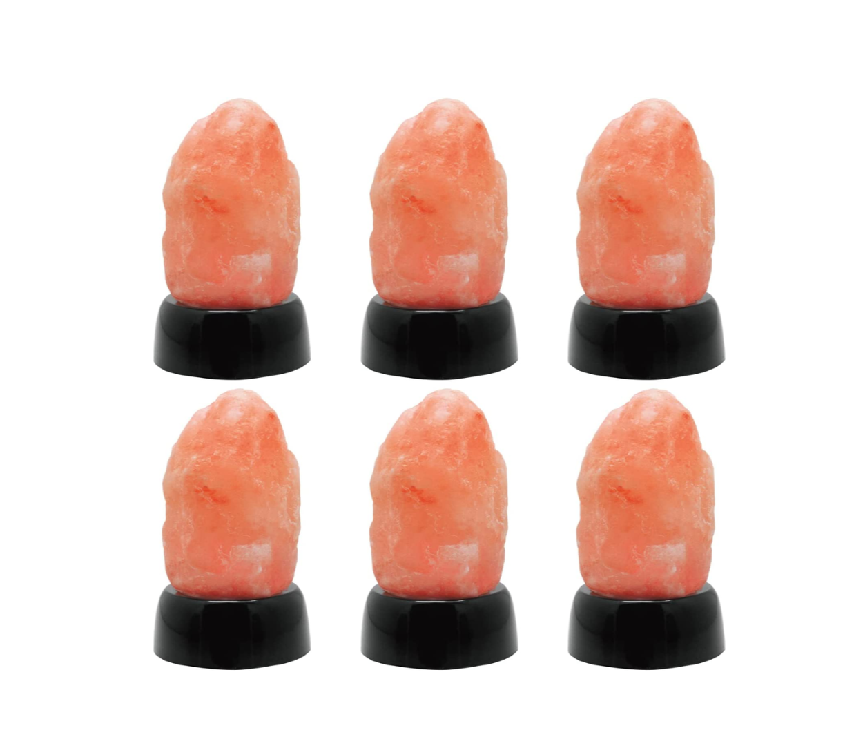 Himalayan Glow Battery Powered, Multicolor Salt Lamp - 6 Pieces