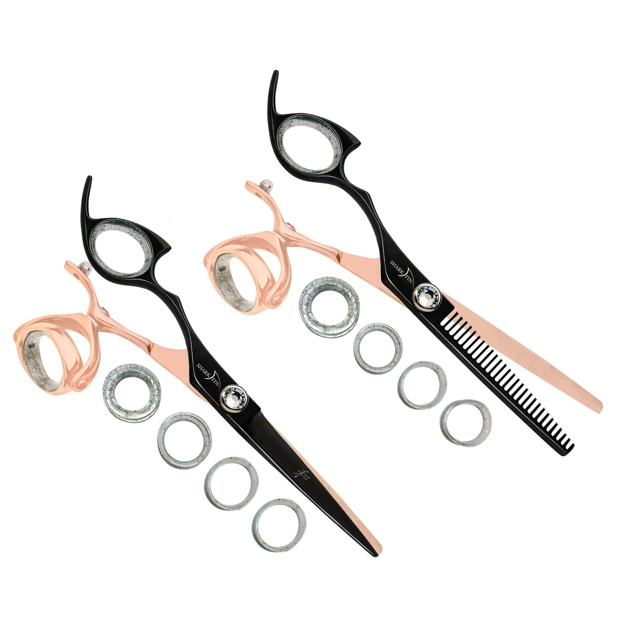 Left Hand 28 Tooth Super Swivel Rose Gold/Black + Cutting Shear