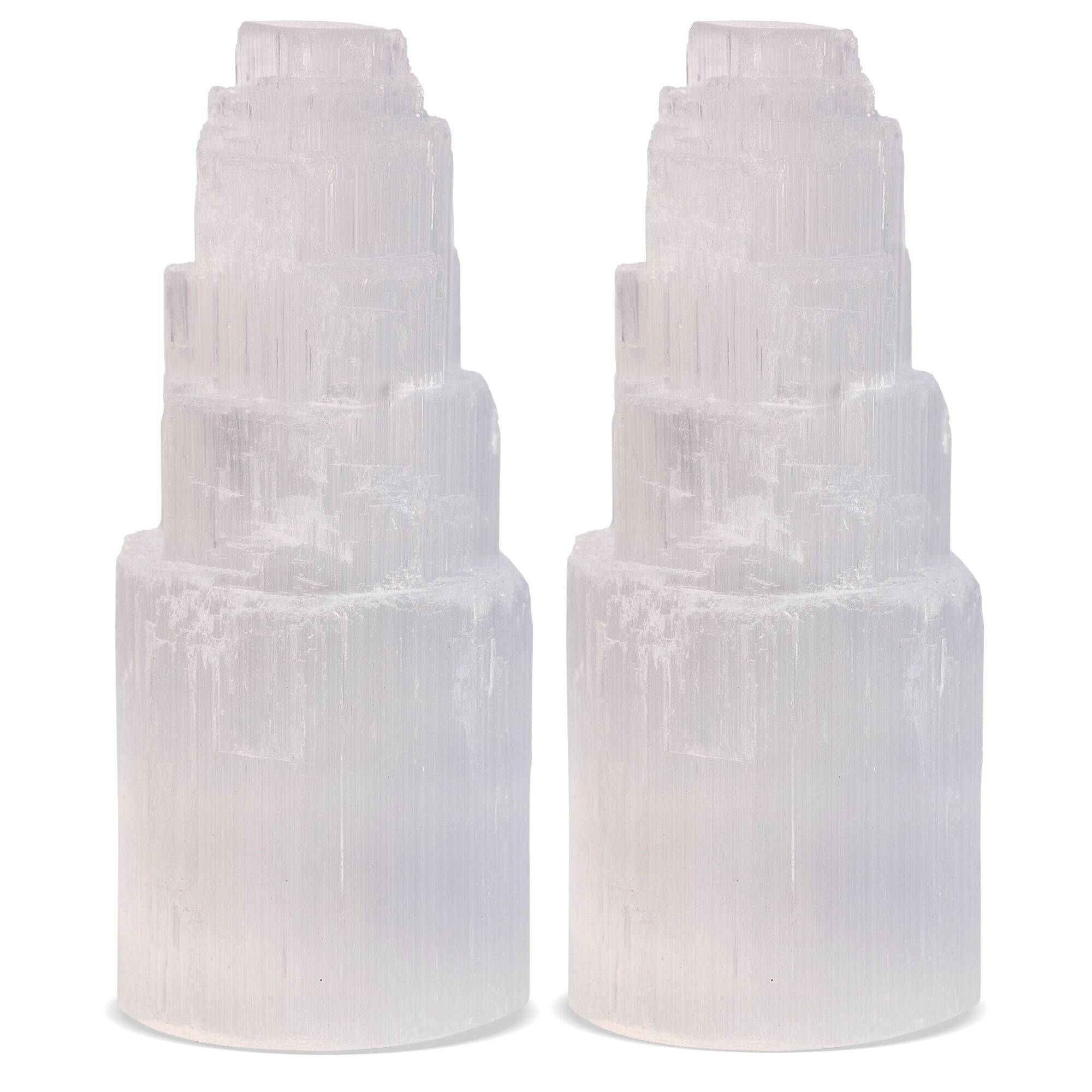 Himalayan Glow Selenite Crystal Tower, 10cm Mini Crystal Skyscraper