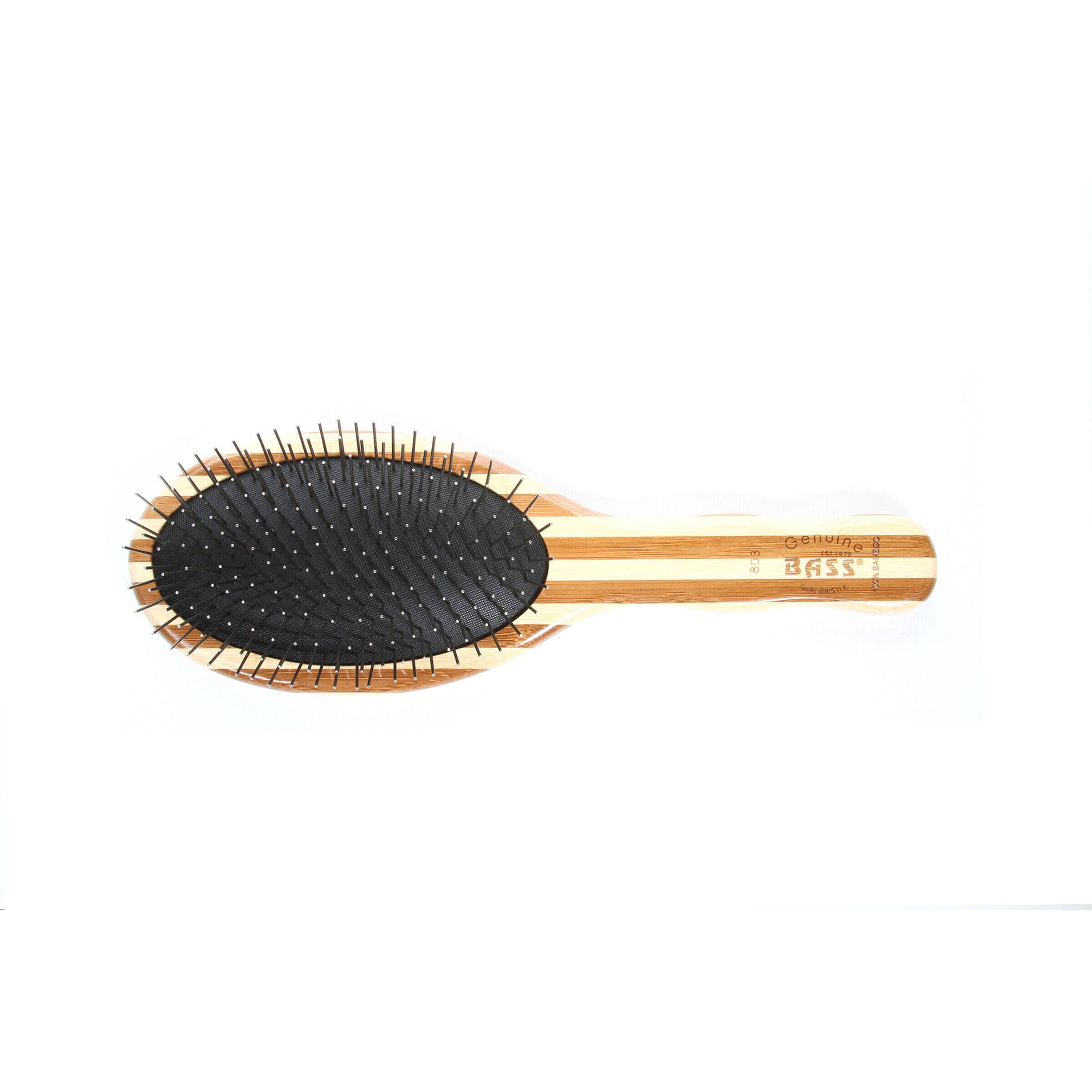 Style&Detangle Premium Rounded Alloy Pin Pure Bamboo Handle Large Oval