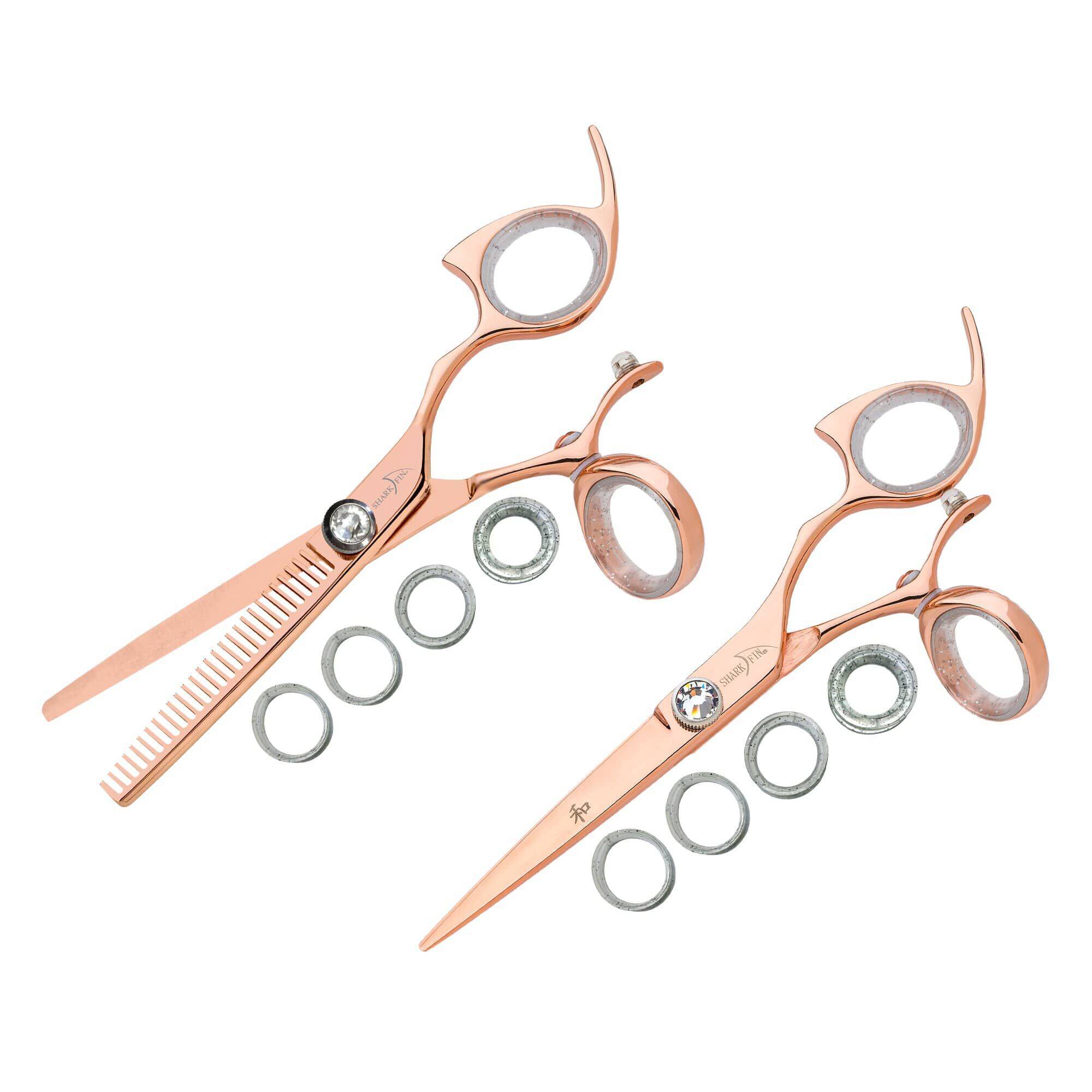 Right Hand Swivel 30 Tooth Thinner Rose Gold Titanium + Cutting Shear