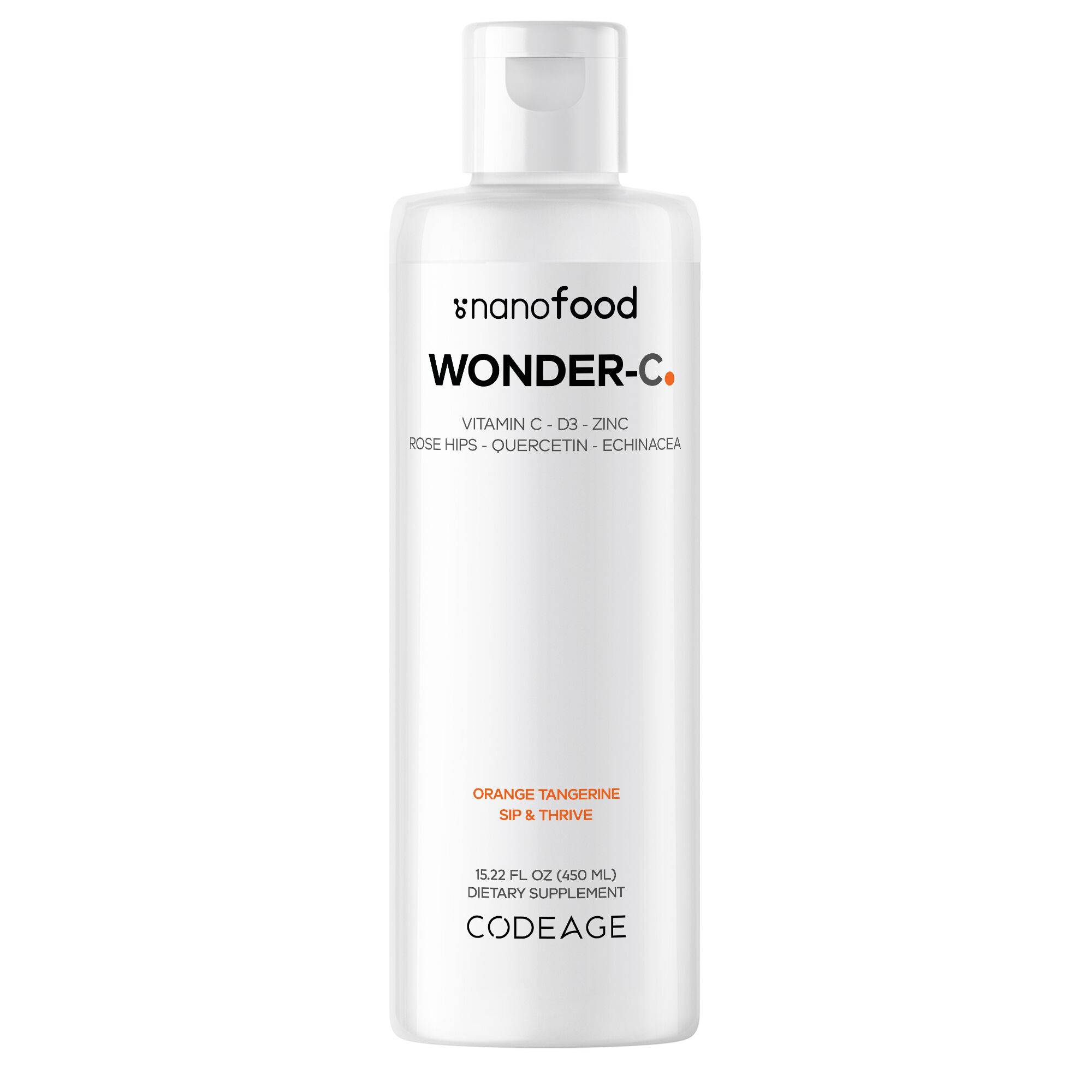 Nanofood Wonder-C Liquid Vitamin C 1000mg, Vitamins D3, E & Zinc