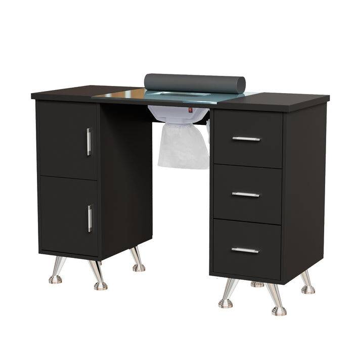 MTDGL Nail Manicure Table with Glass Top & Electric Dust Collector
