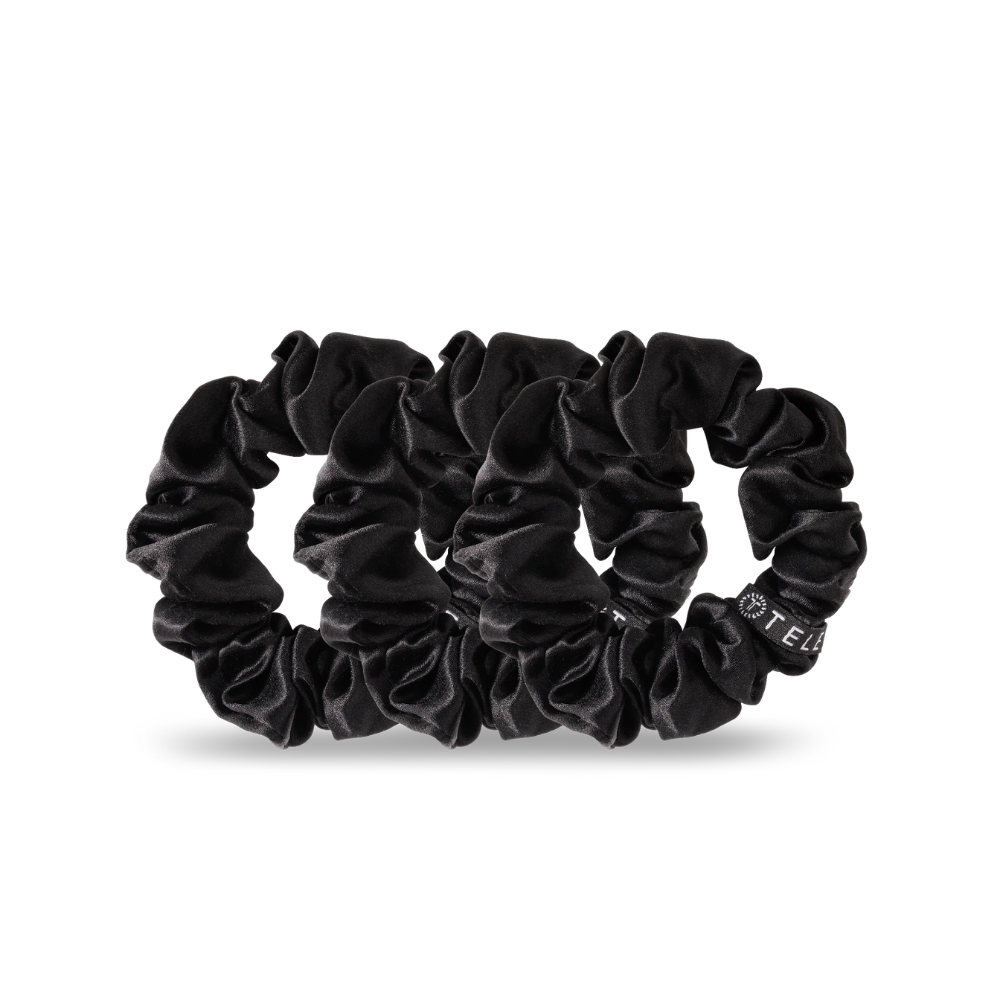 Jet Black Silk Scrunchie