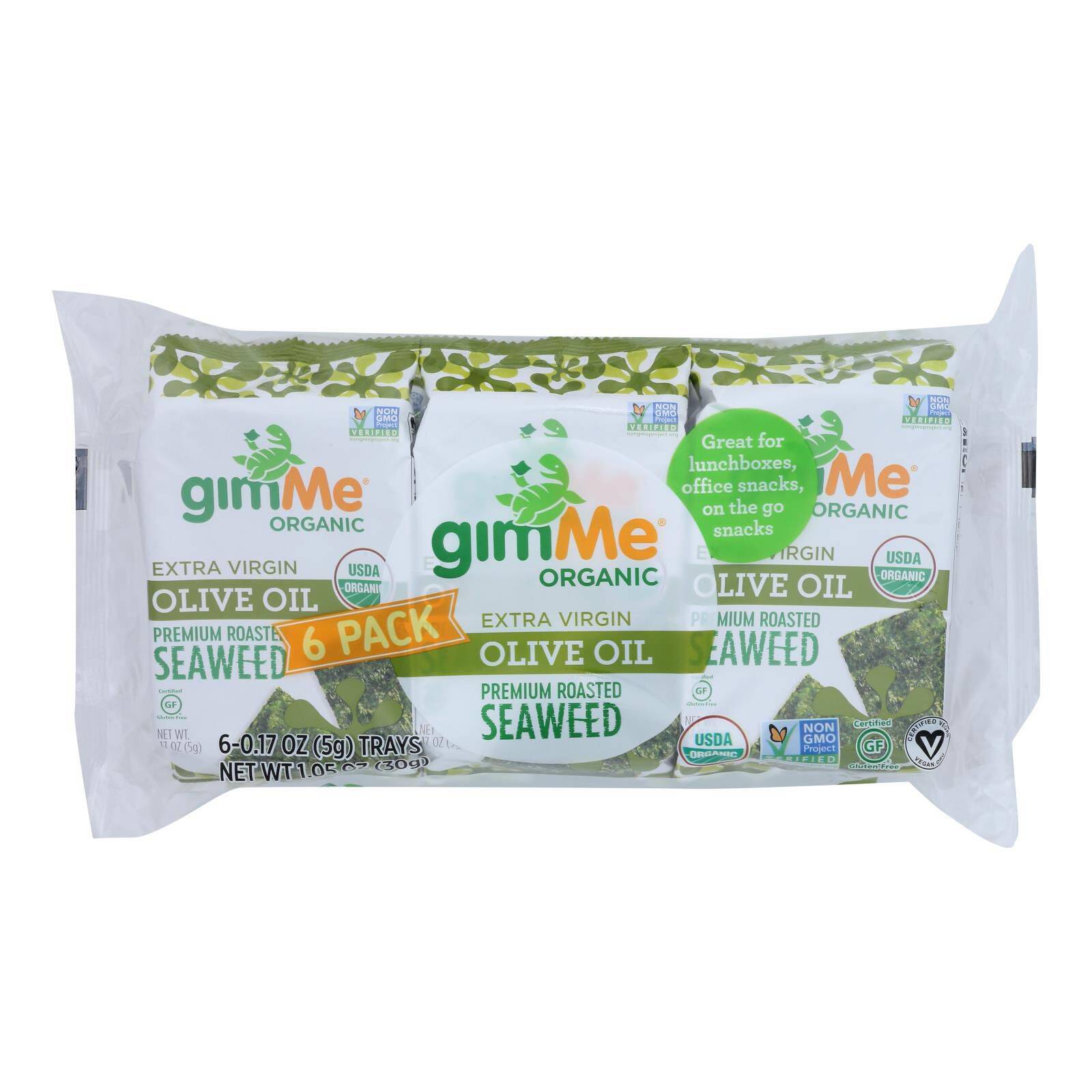 Organic Roasted Seaweed Snack - Case Of 8 - 6/.17 Oz