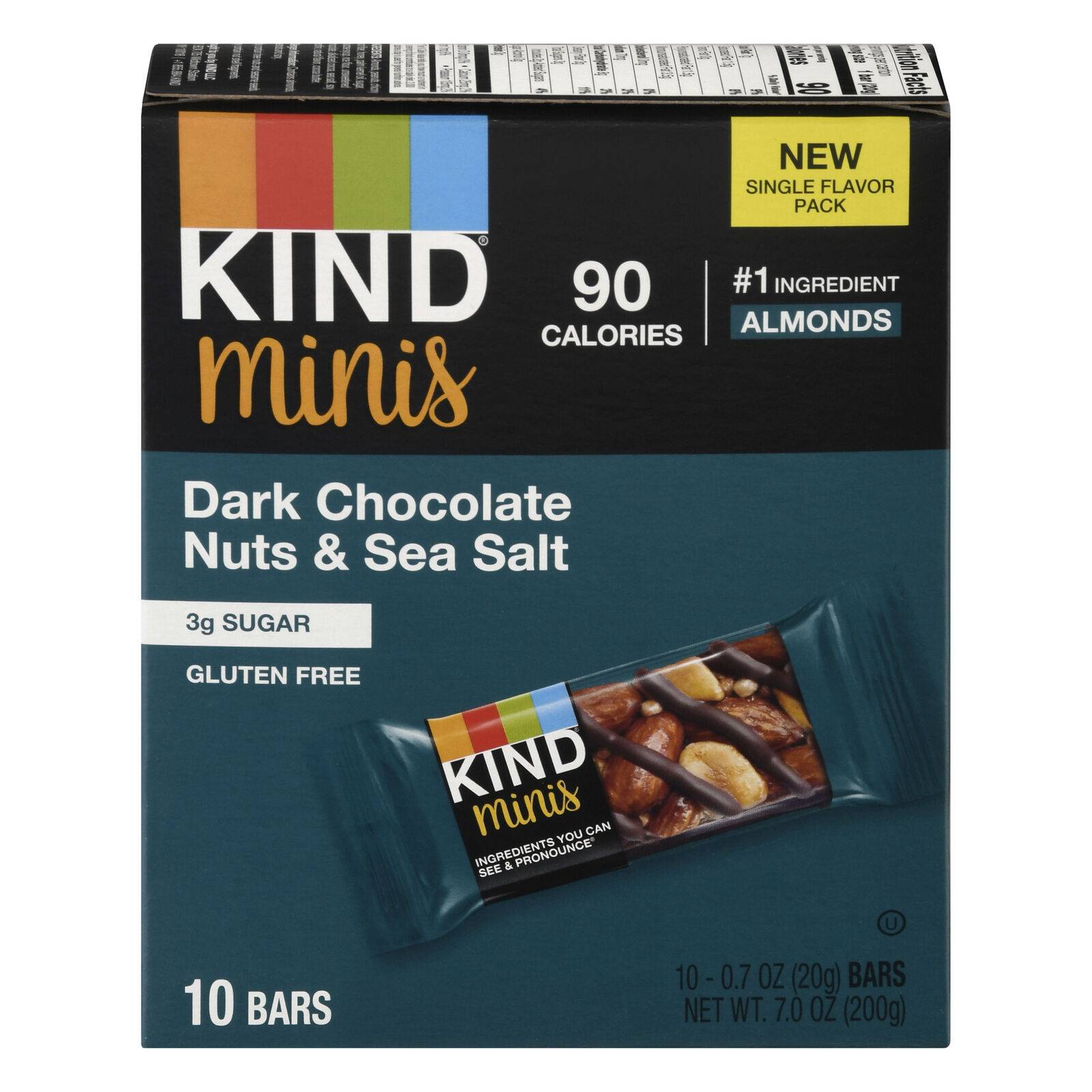 Mini Dark Chocolate Nut Sea Salt Bar - Case Of 8, 10 Bars At 0.7 Oz