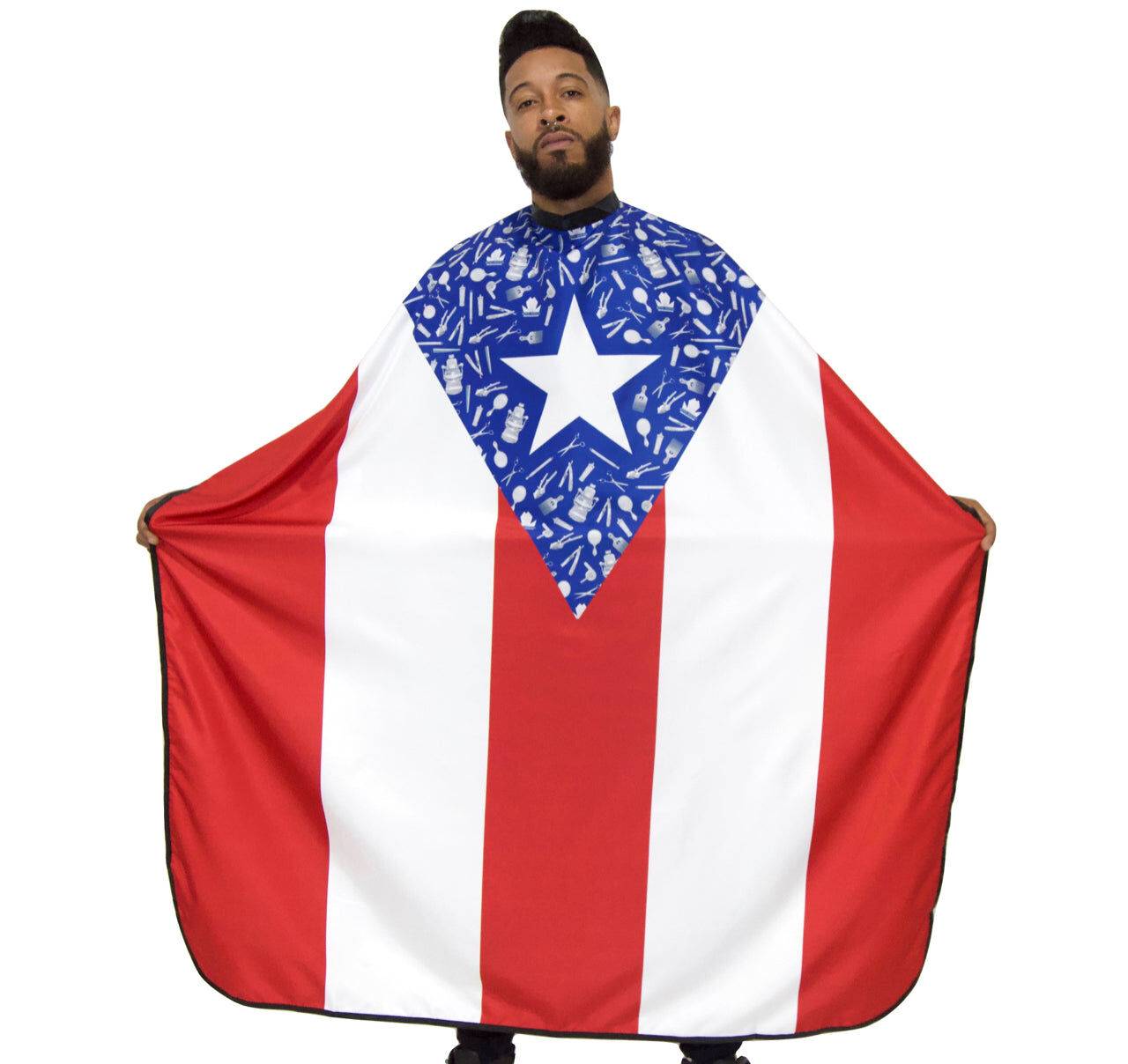 Puerto Rico Flag Barber Cape