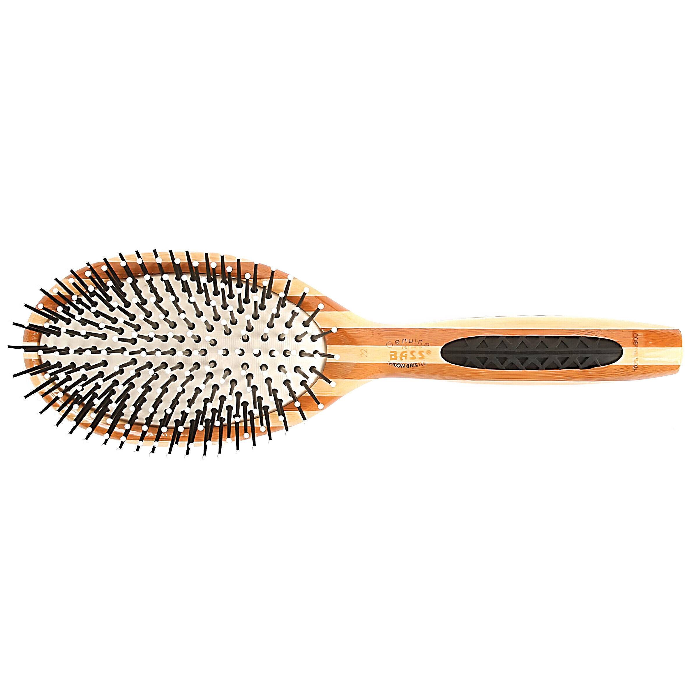 Style&Detangle w/Prof. Grade Nylon Pin Pure Bamboo Handle Large Oval