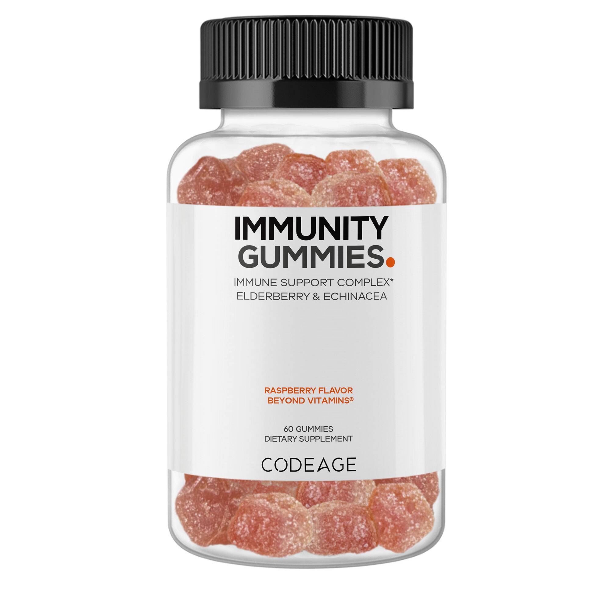 Immunity Gummies Vitamins C - Immune Support Complex, Raspberry Flavor