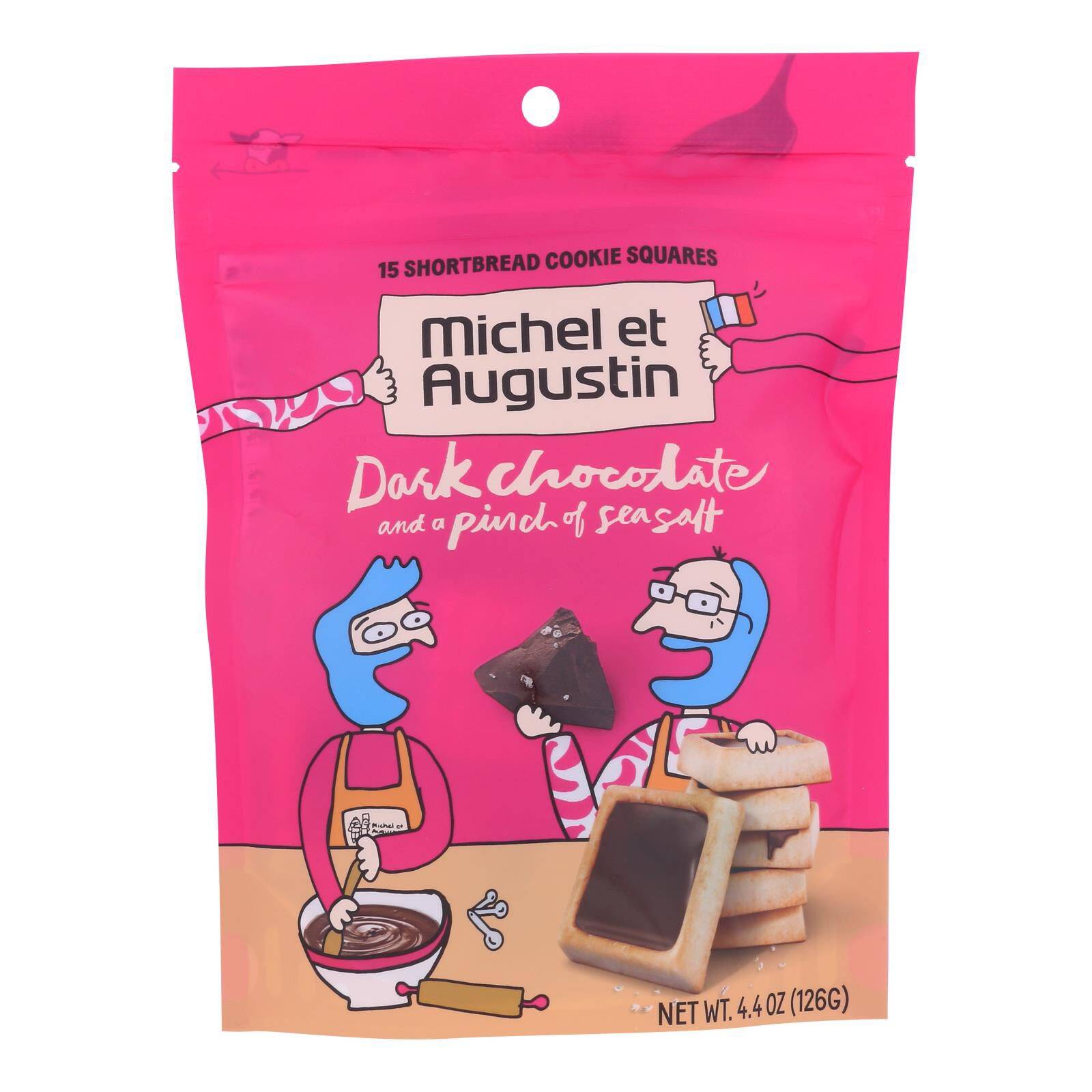 Dark Chocolate Sea Salt Shortbread Cookies - Case Of 6, 4.4 Oz