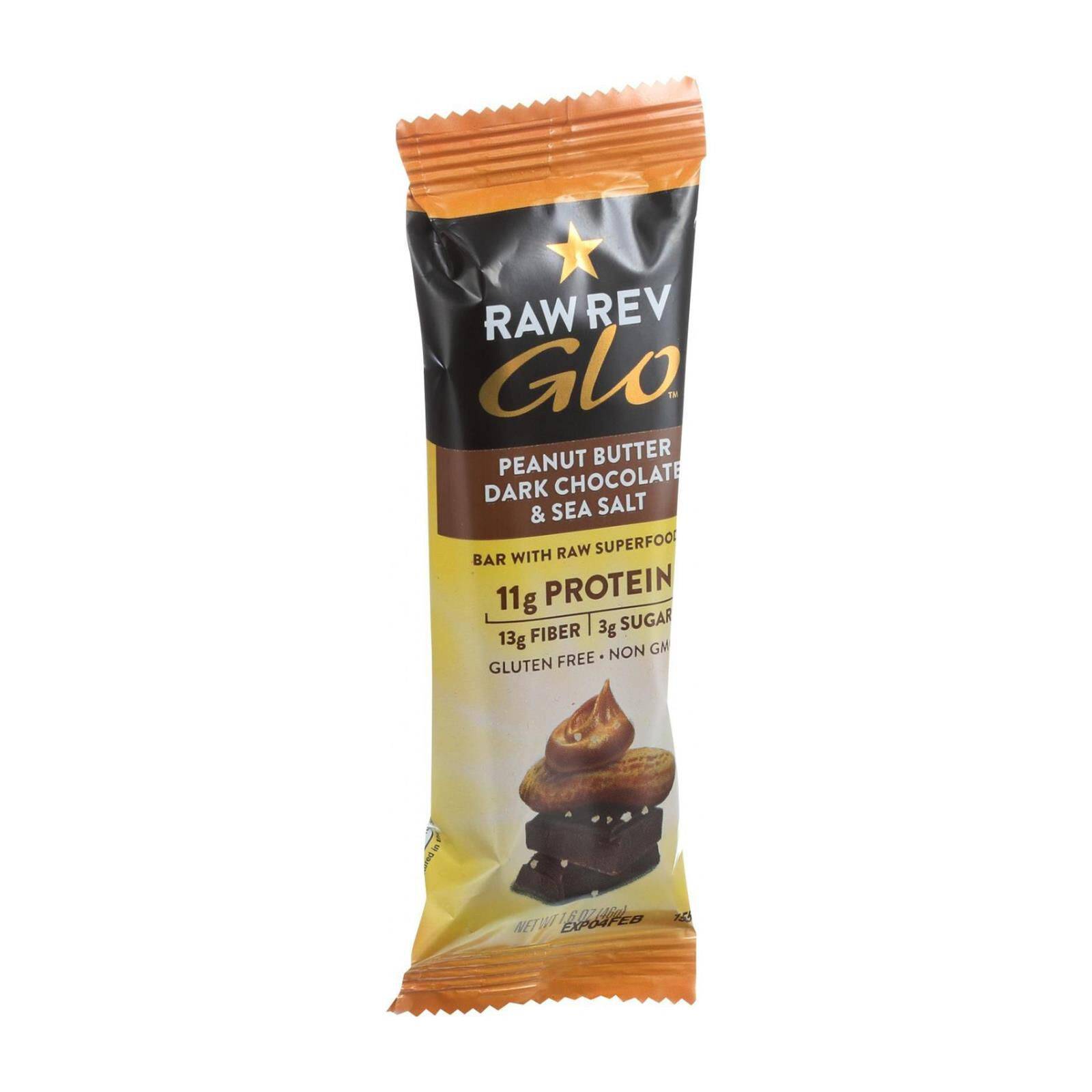 Glo Bar - Peanut Butter Chocolate And Sea Salt - Case Of 12, 1.6 Oz