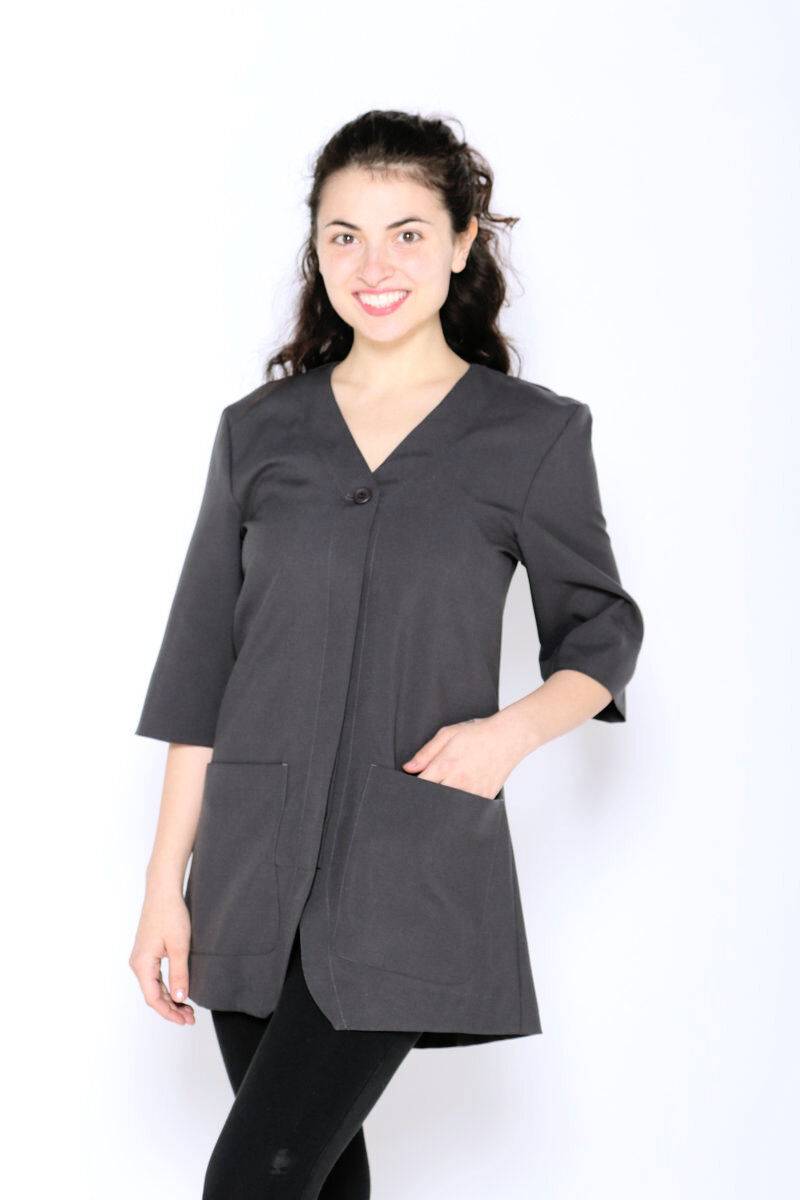 Judi Professional Smock, Stylist Jacket, Cosmetology Uniform, Grey