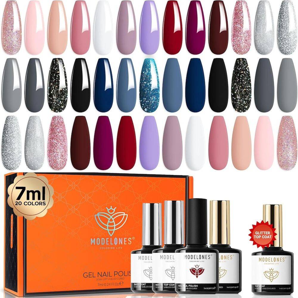 20 Shades Gel Nail Polish Set - Vibrant Bliss