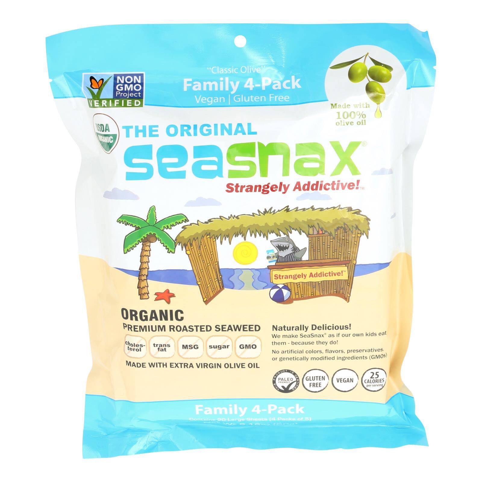 Organic Premium Roasted Seaweed Snack - Original - Case Of 4, 2.16 Oz