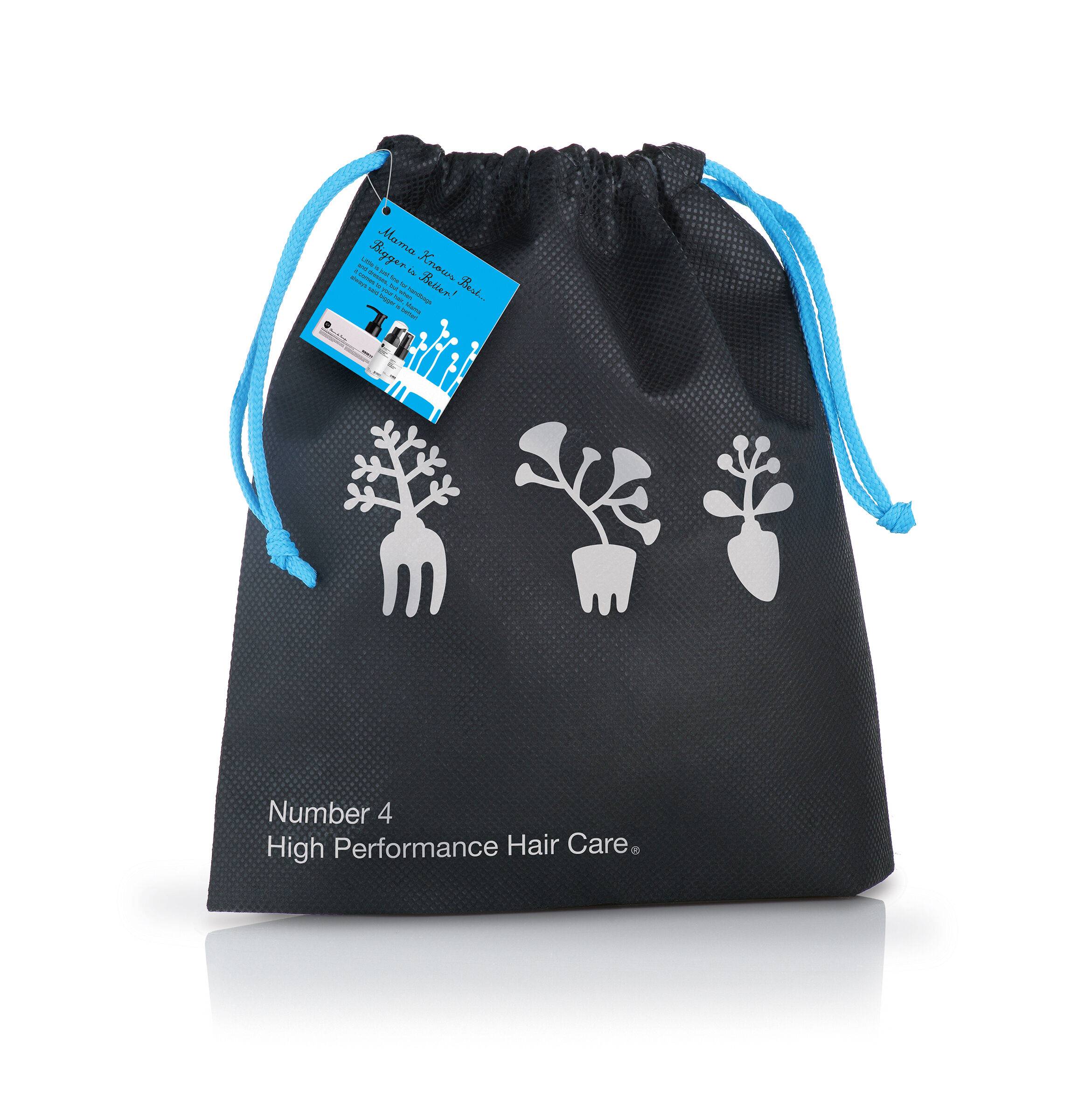 Number 4 Black Drawstring Bag