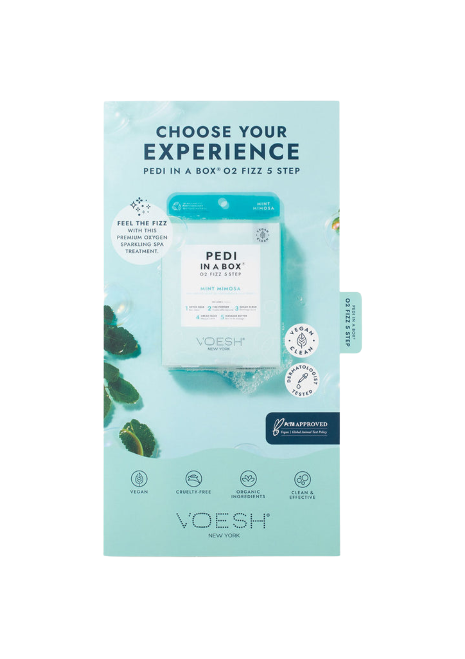 Tri-Fold Salon Menu Pedi in a Box O2 Fizz 5 Step