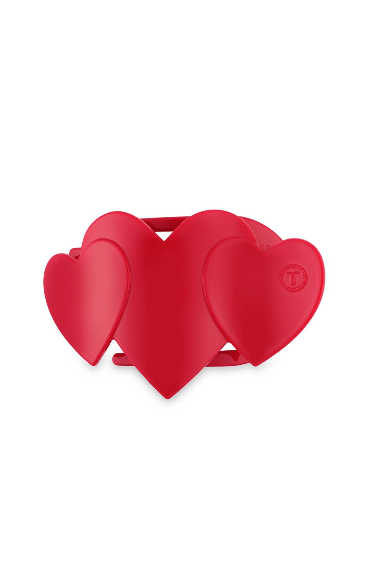 Red Heart to Heart Flat Hair Clip