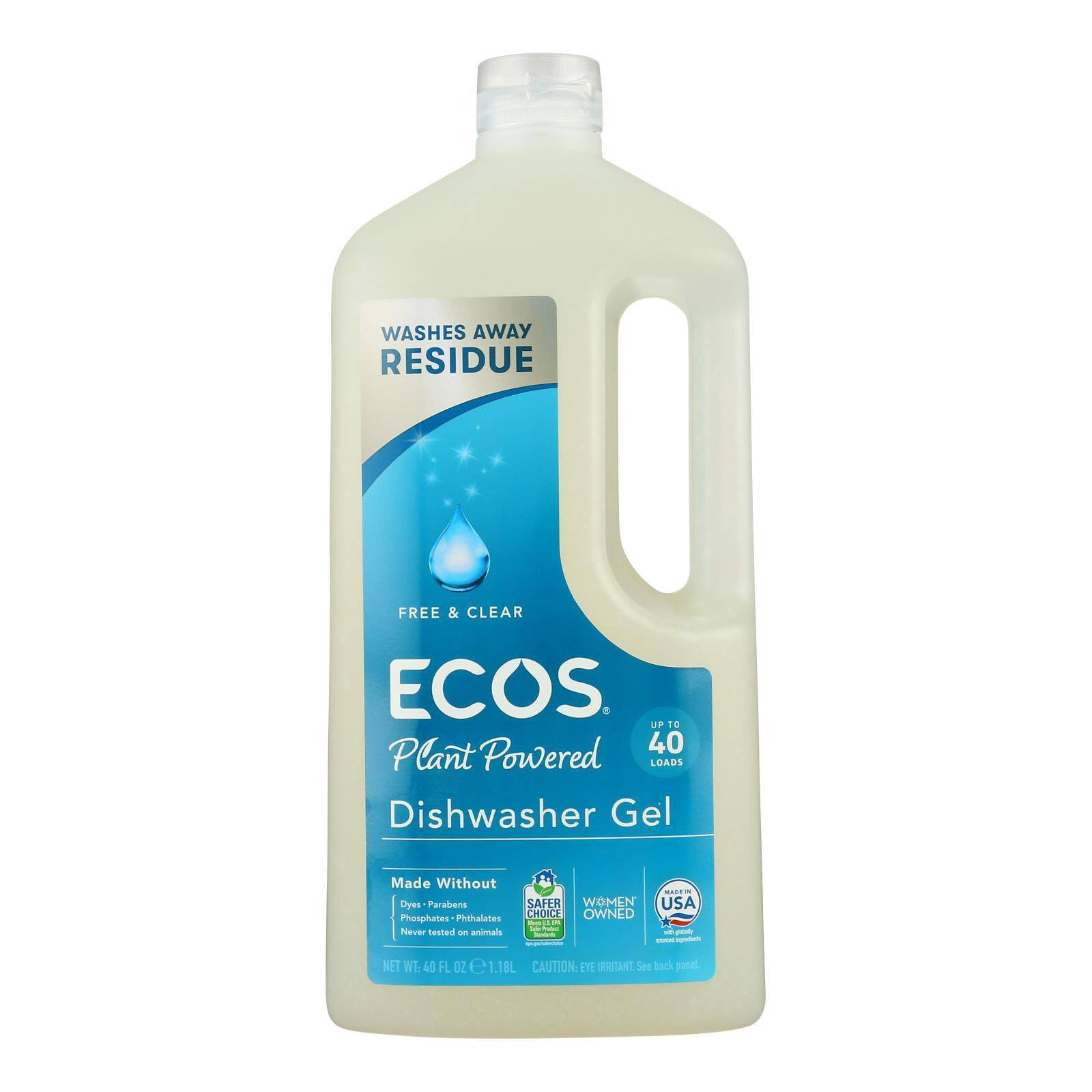 Free and Clear Auto Dishwasher Gel - Case of 8 - 40 FL oz.