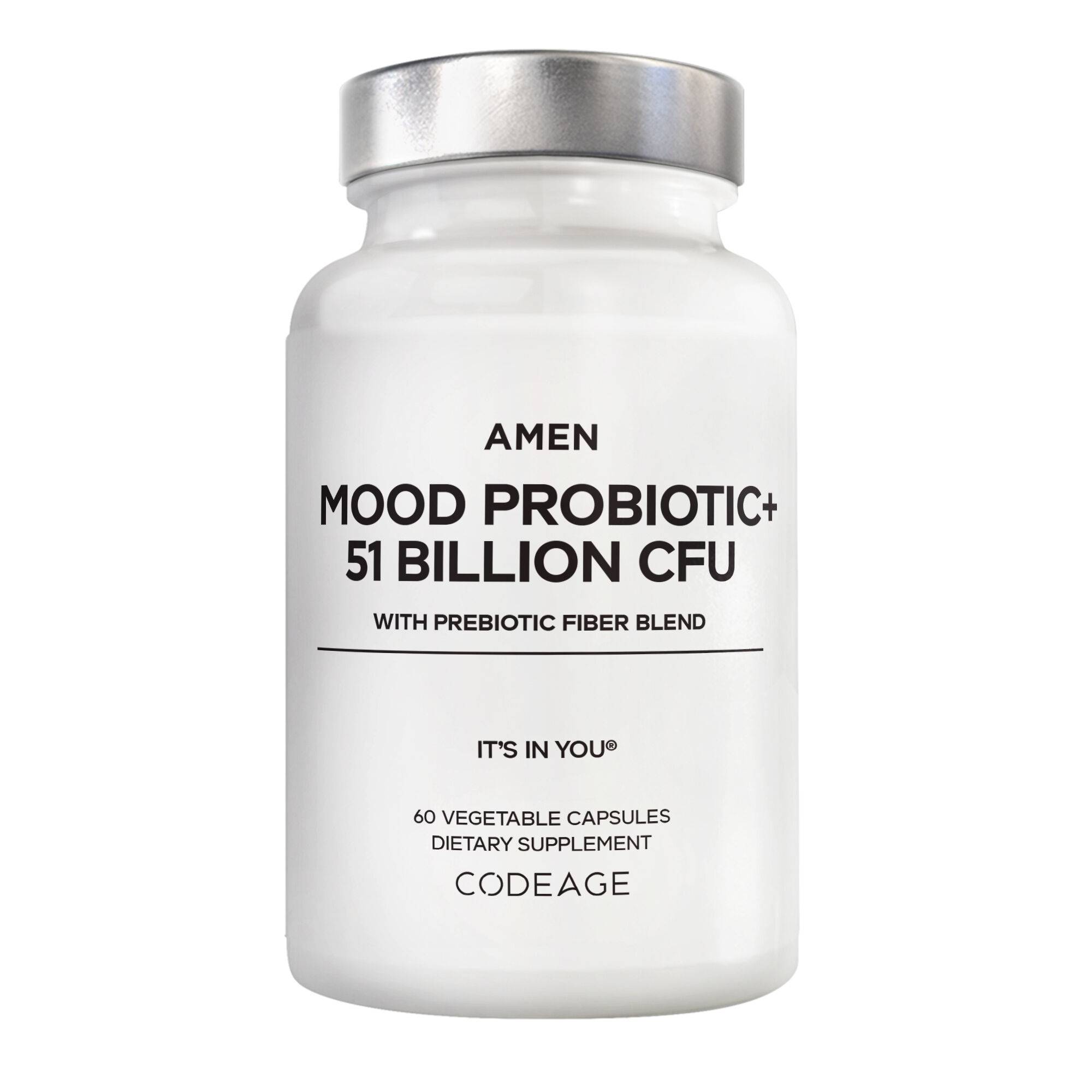 Amen Mood Probiotic Supplement 51 Billion CFU Prebiotics & Probiotics