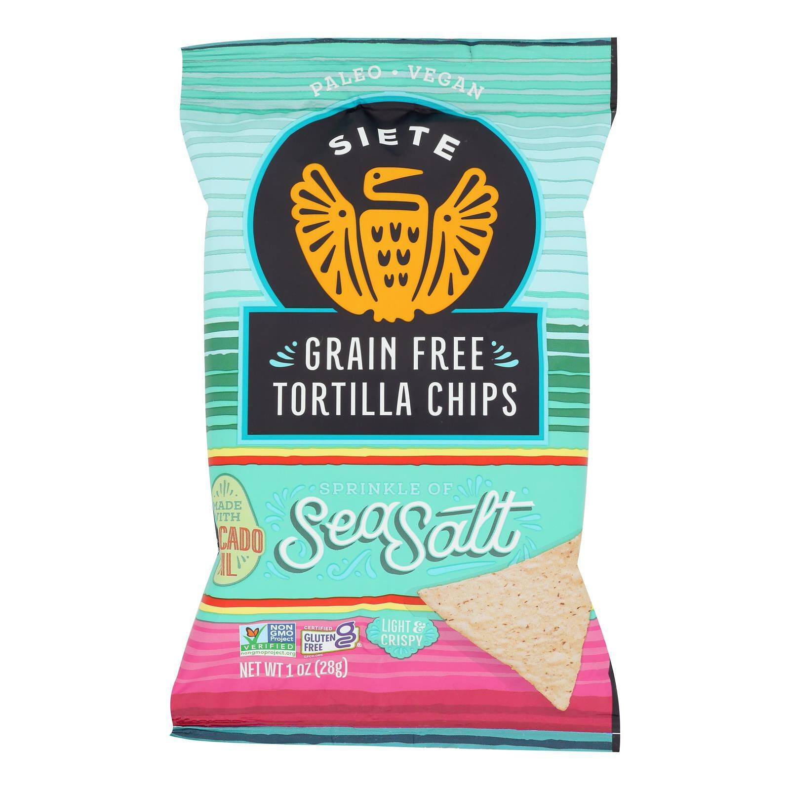 Tortilla Chips Sea Salt Green Free - Case Of 24, 1 Oz