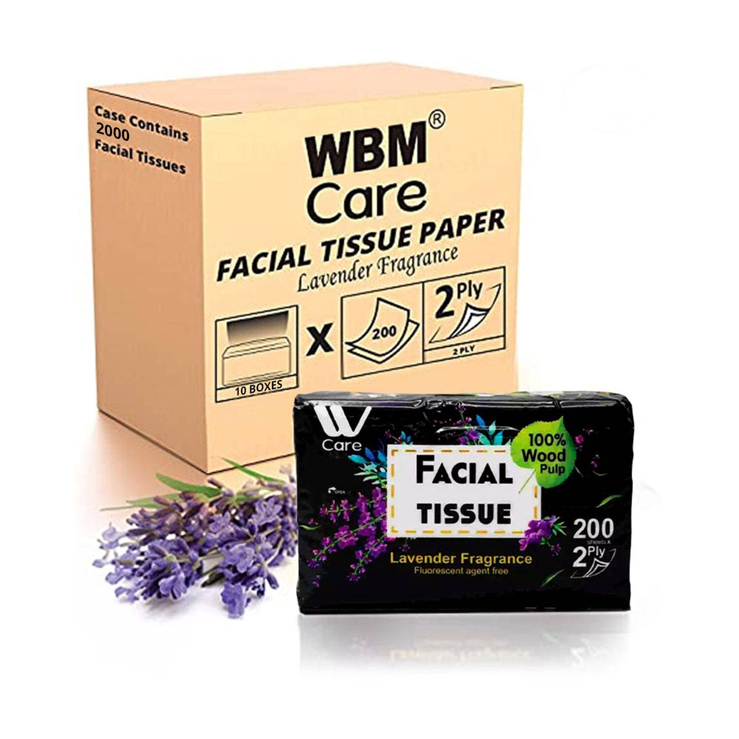 2-Ply Facial Tissues with Lavender Fragrance