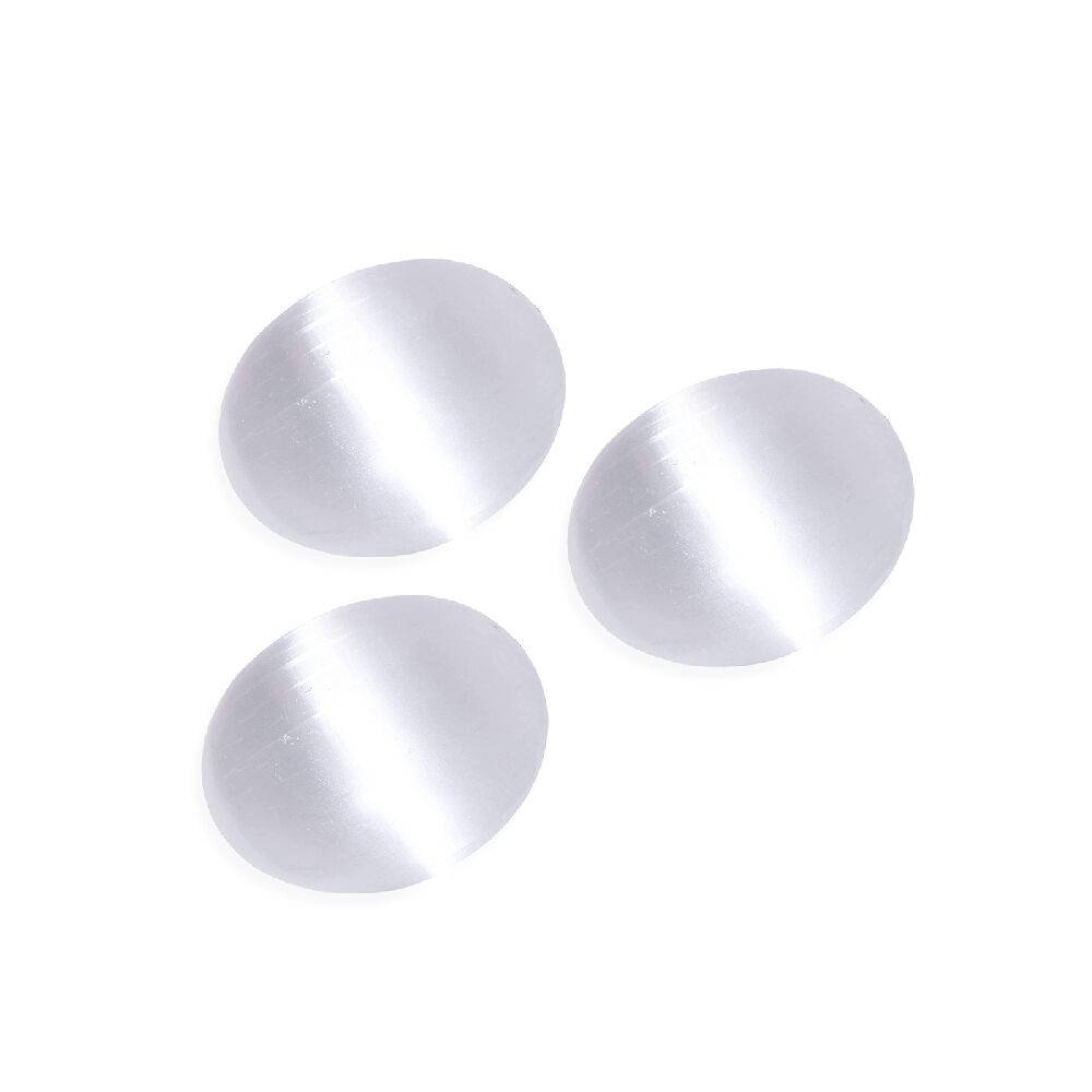 Himalayan Glow Selenite Palm Stone Healing & Calming Effects  3 Pieces