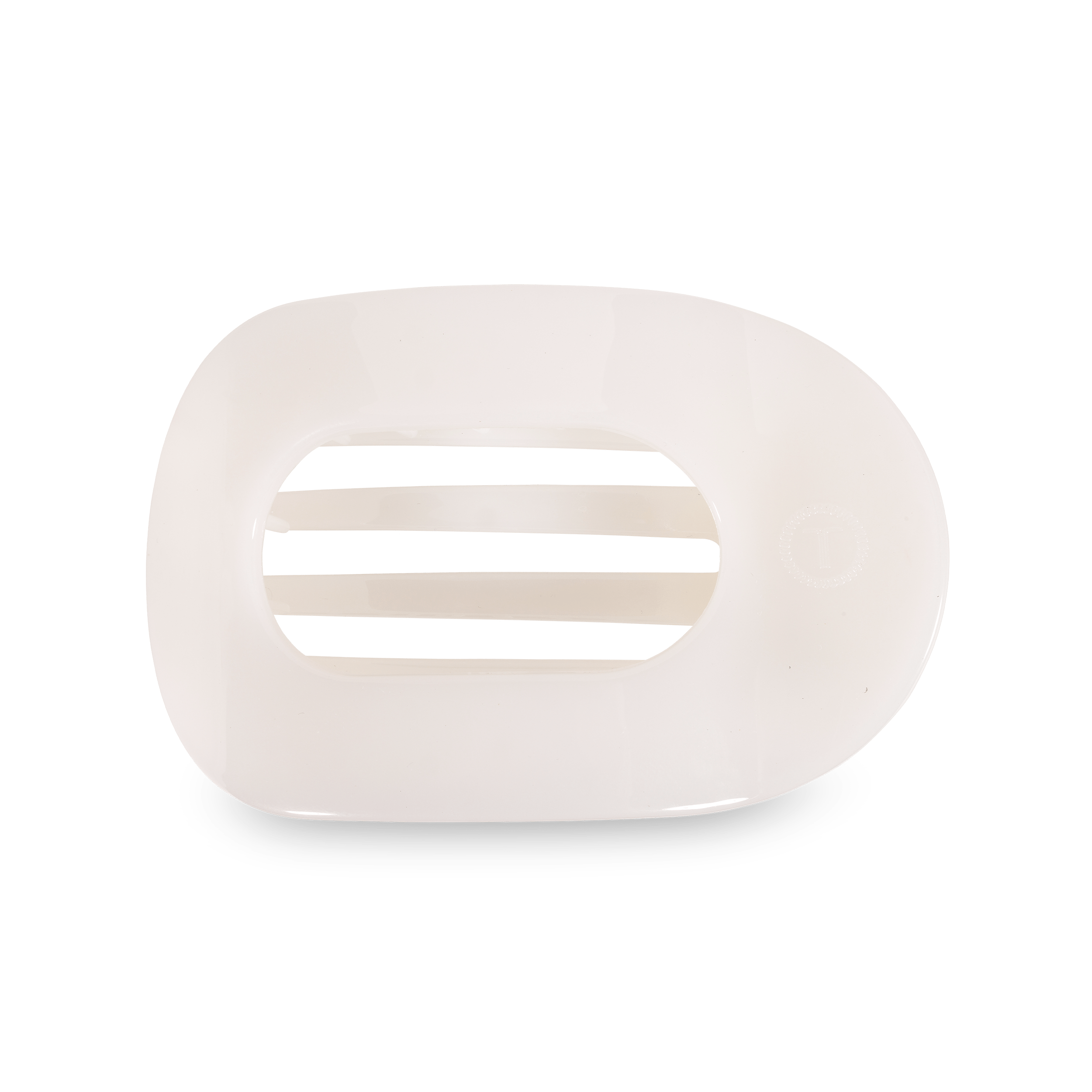 Coconut White Flat Round Hair Clip