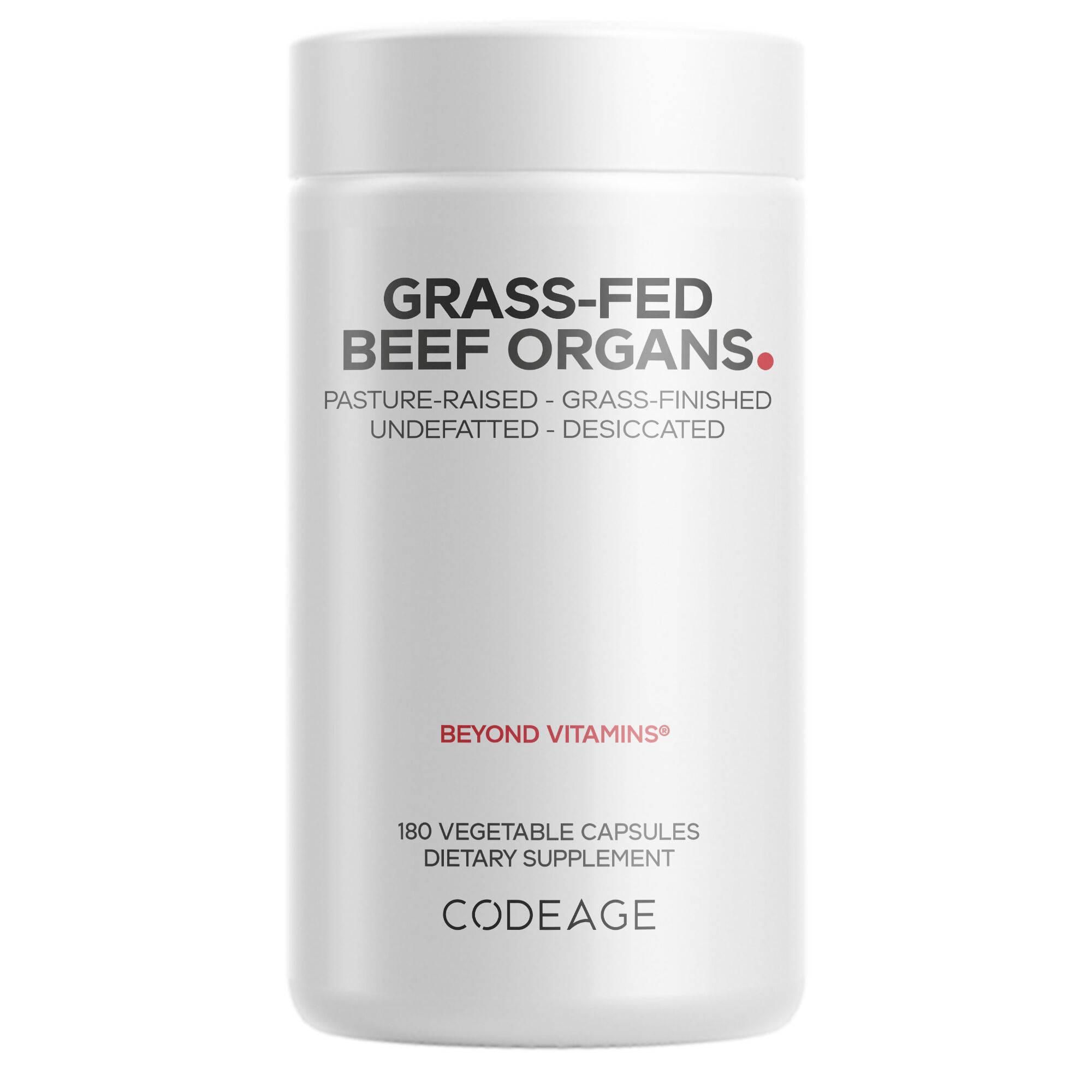 Grass-Fed Beef Organs Glandular Supplement - Beef Vitamins - Non-GMO
