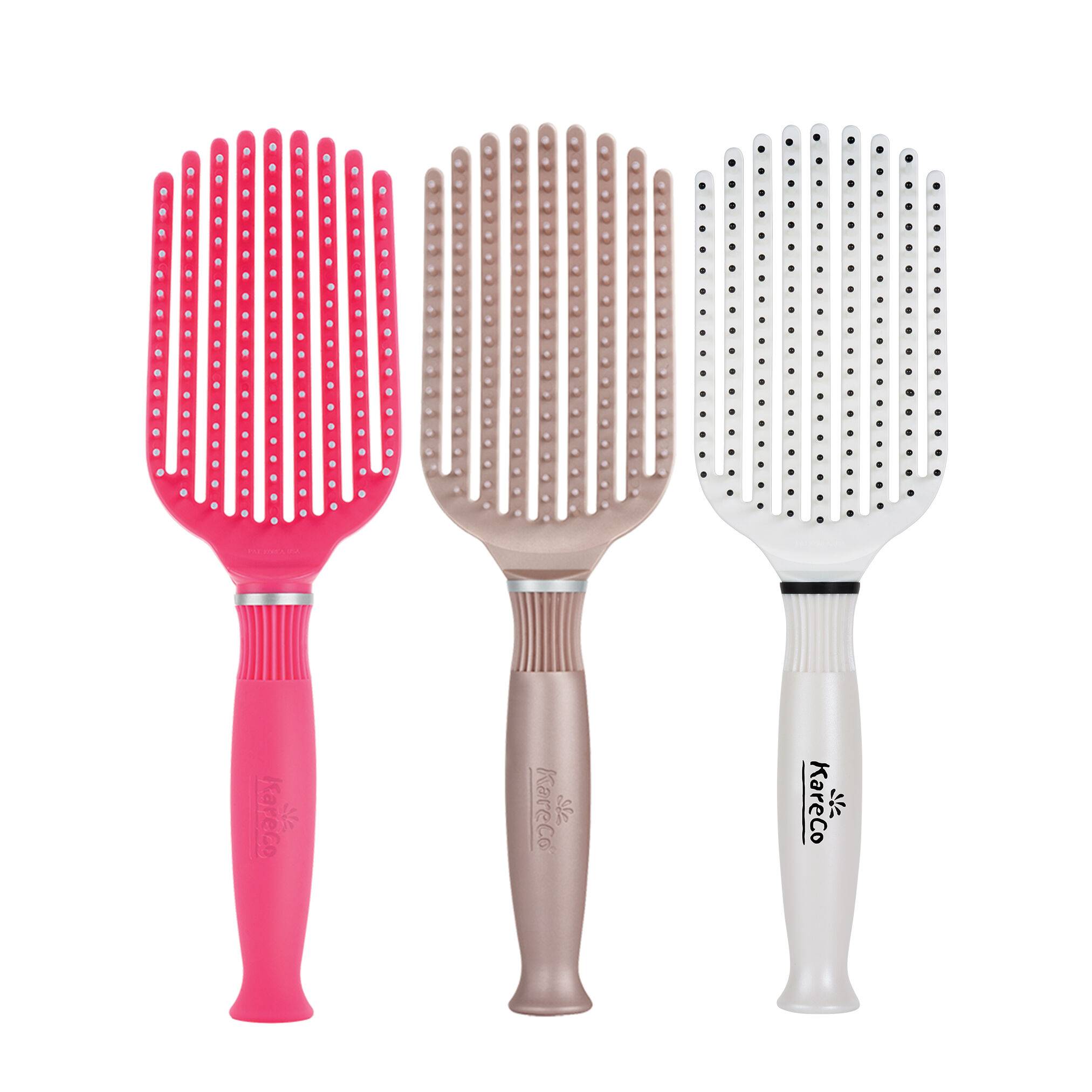 Tangle Buster  Detangler Brush Trio: Pink, Cashmere, Pearl