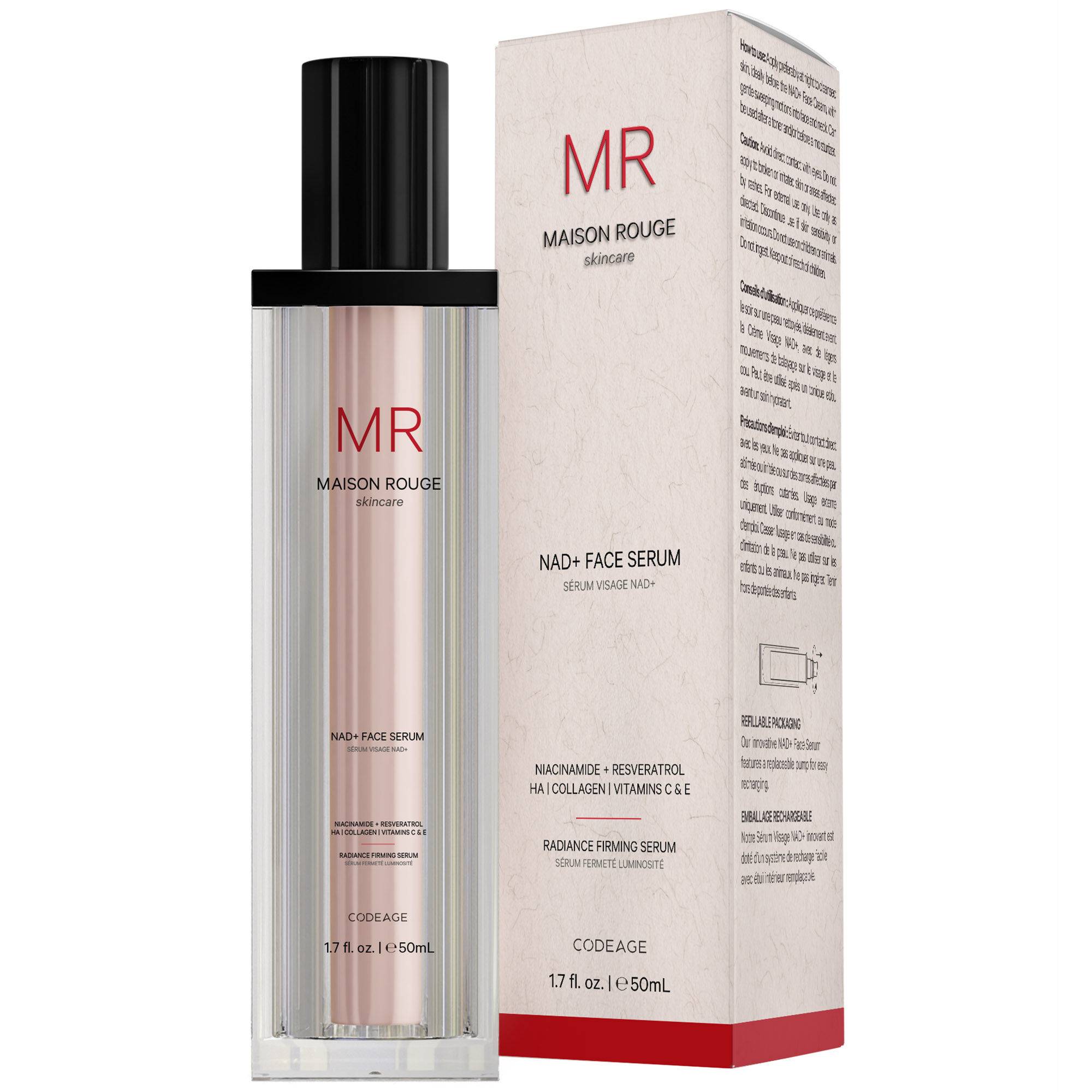 Maison Rouge NAD+ Face Serum Resveratrol Niacinamide Collagen Vit C&E