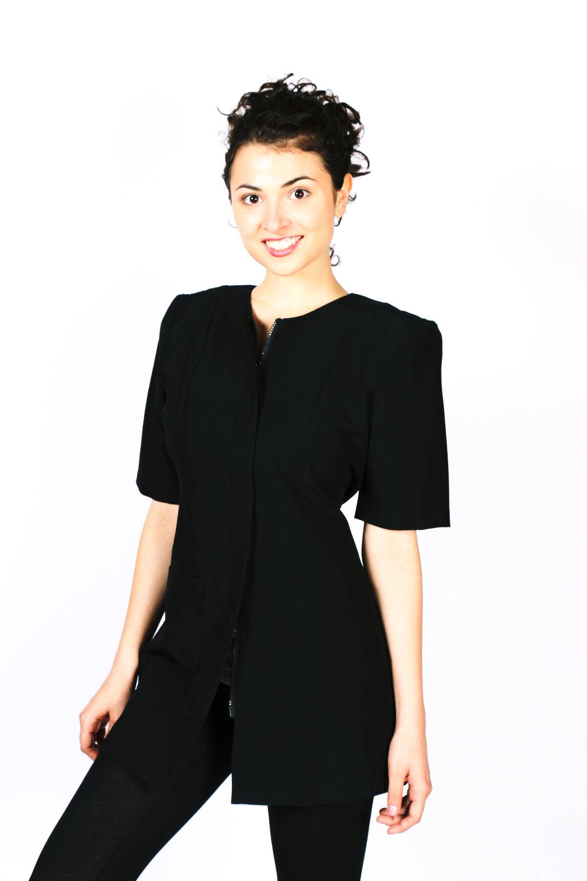 Cathy Professional Smock, Stylist Jacket, Cosmetology Uniform, Black