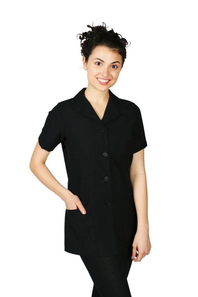 Tess Professional Salon Smock, Stylist Jacket, Black