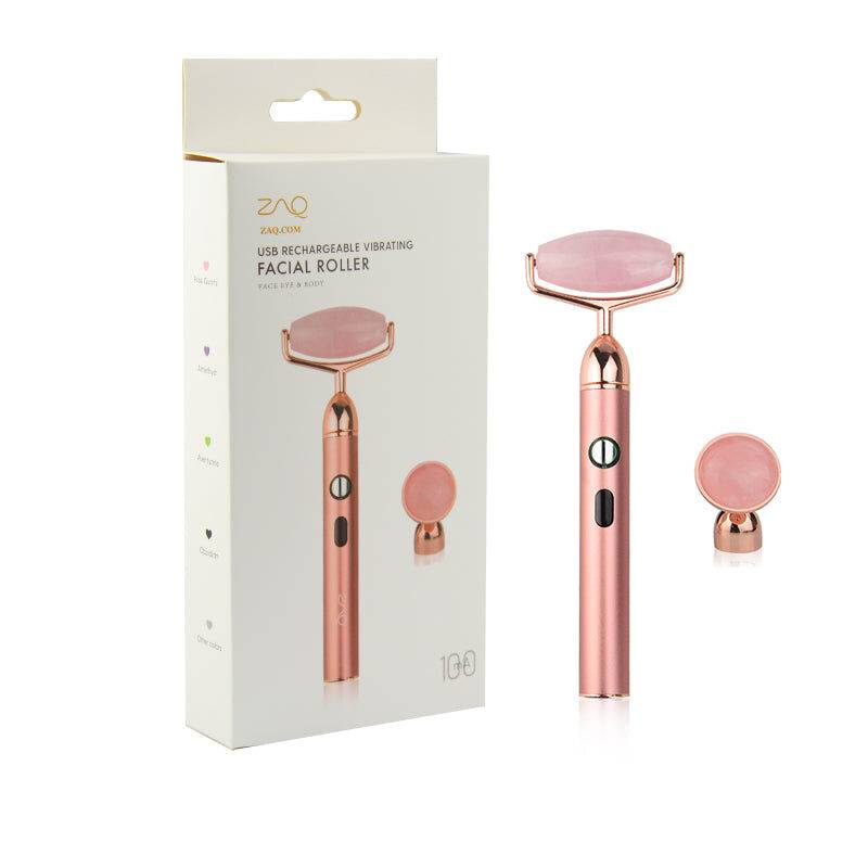 ZAQ Sana Rose Quartz USB Rechargeable Face Rollers