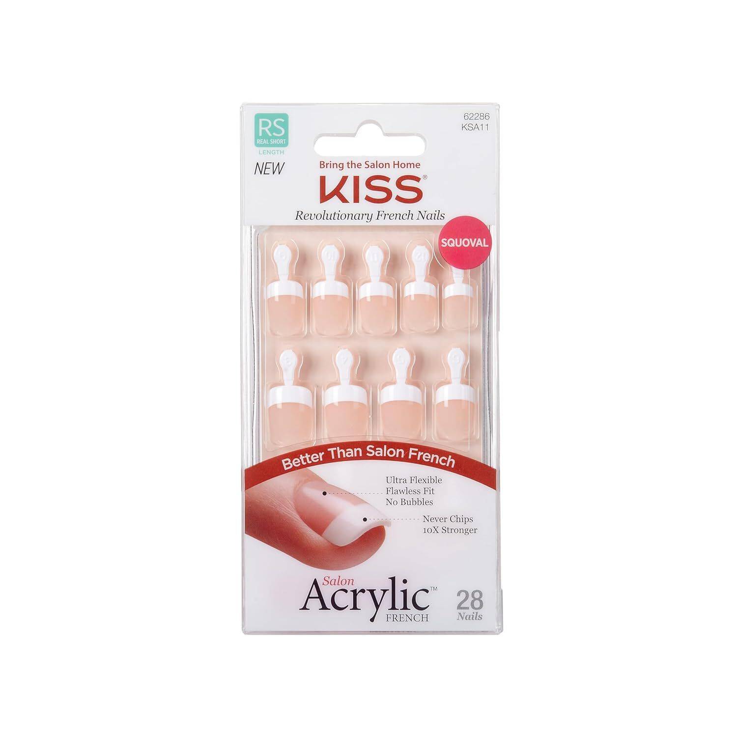 Power Play Salon Acrylic Press-On French Finger Nails Kit