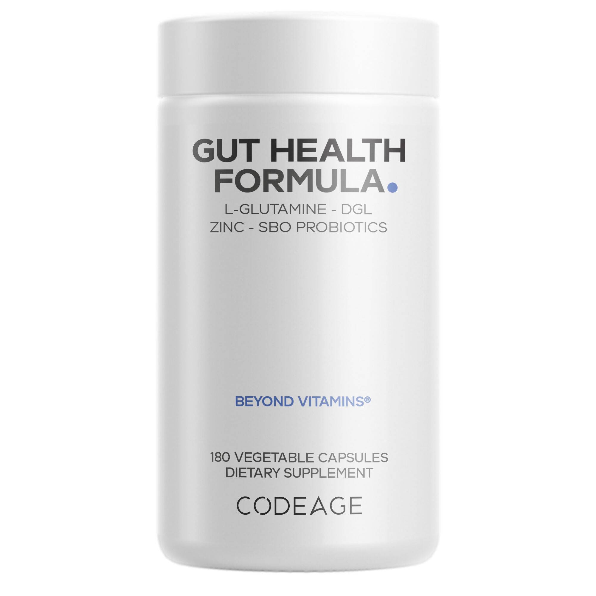 Gut Health Formula L Glutamine Zinc Licorice Probiotics & Prebiotics