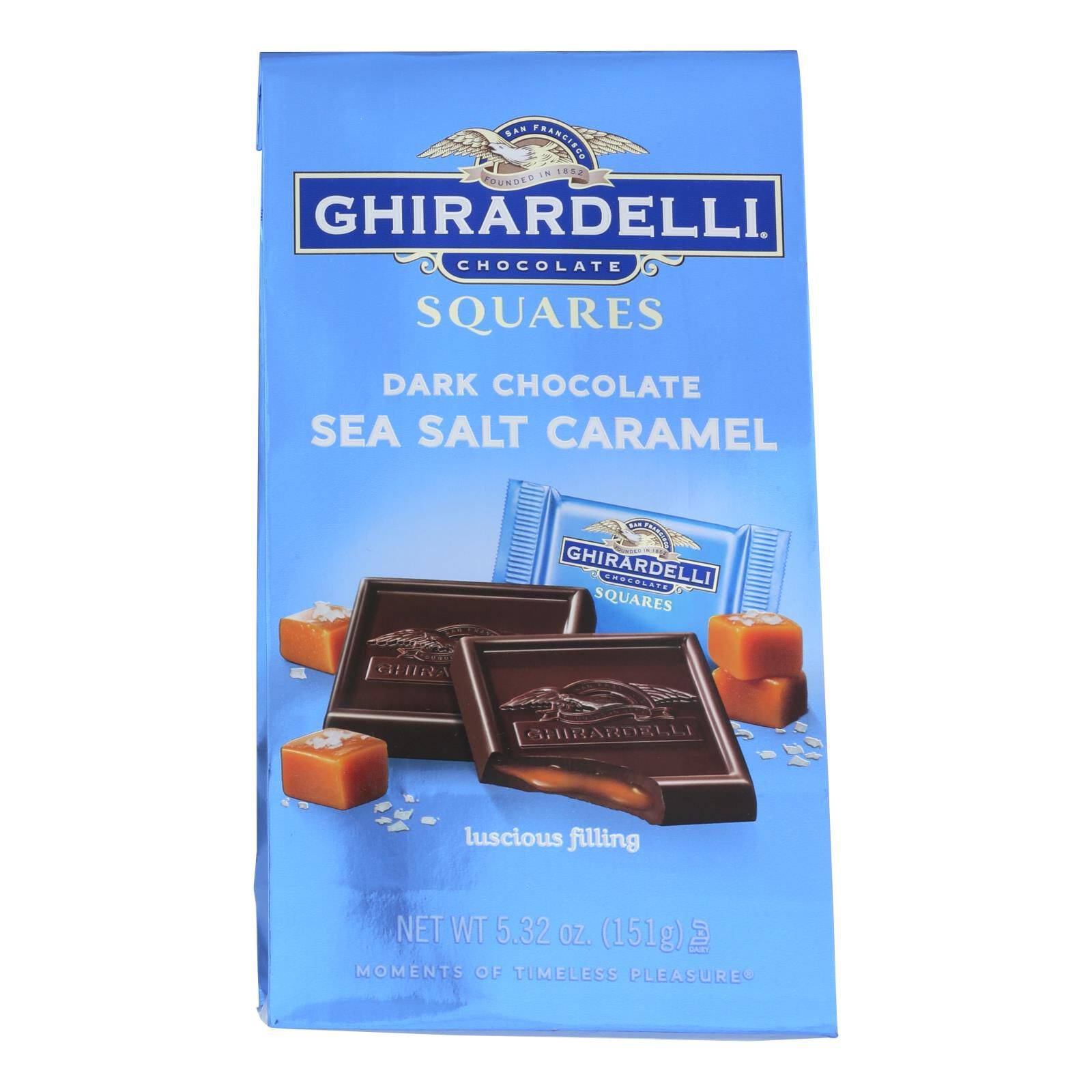 Dark Chocolate Sea Salt Caramel Squares - Case Of 6, 5.32 Oz