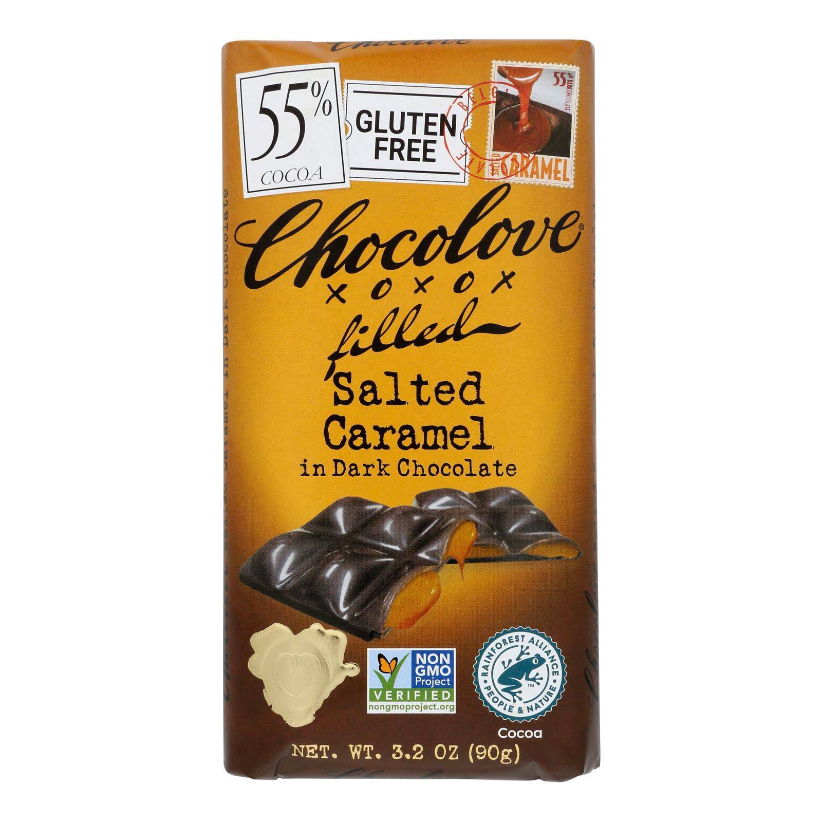 Dark Chocolate Bar - Salted Caramel - Case Of 10, 3.2 Oz