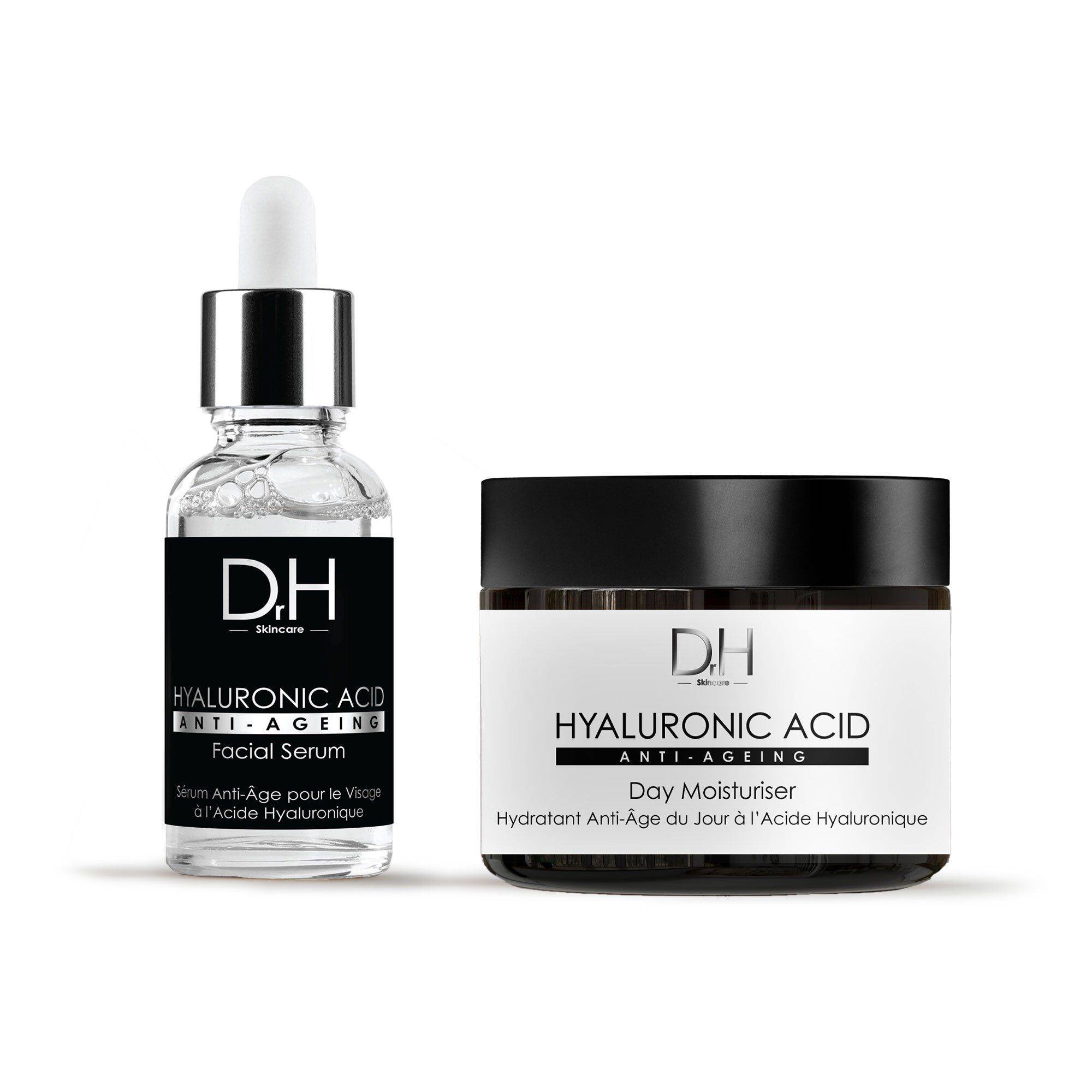 Hyaluronic Acid Facial Serum + Day Moisturiser One Size for Dryness