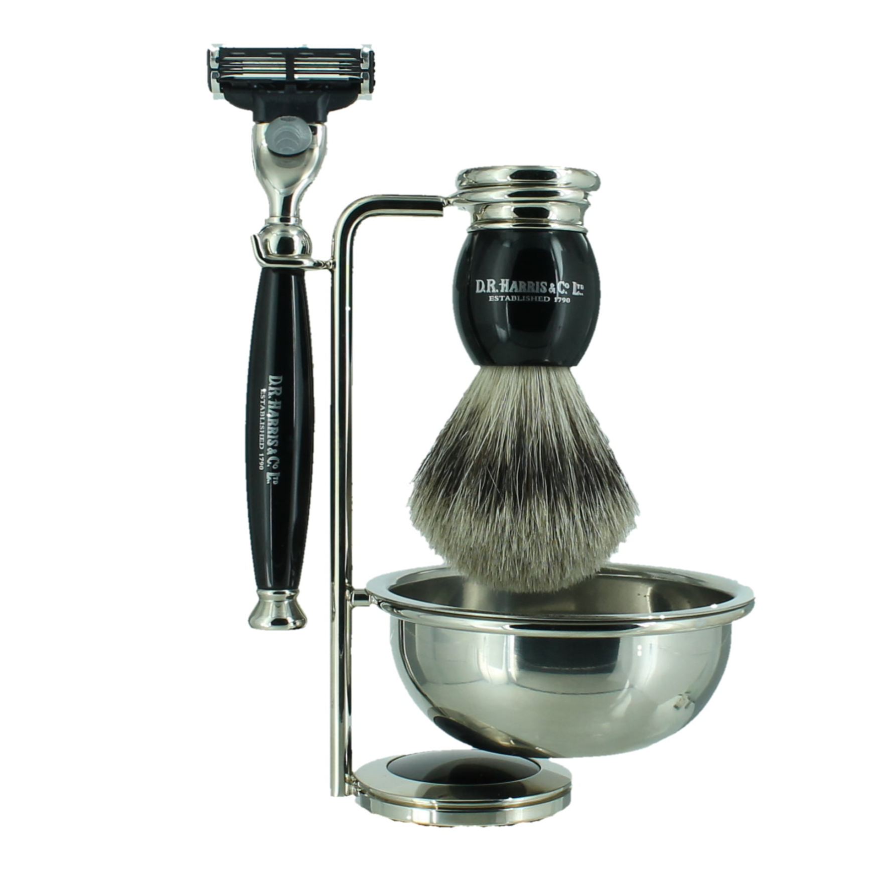 4 Piece Ebony Shaving Set